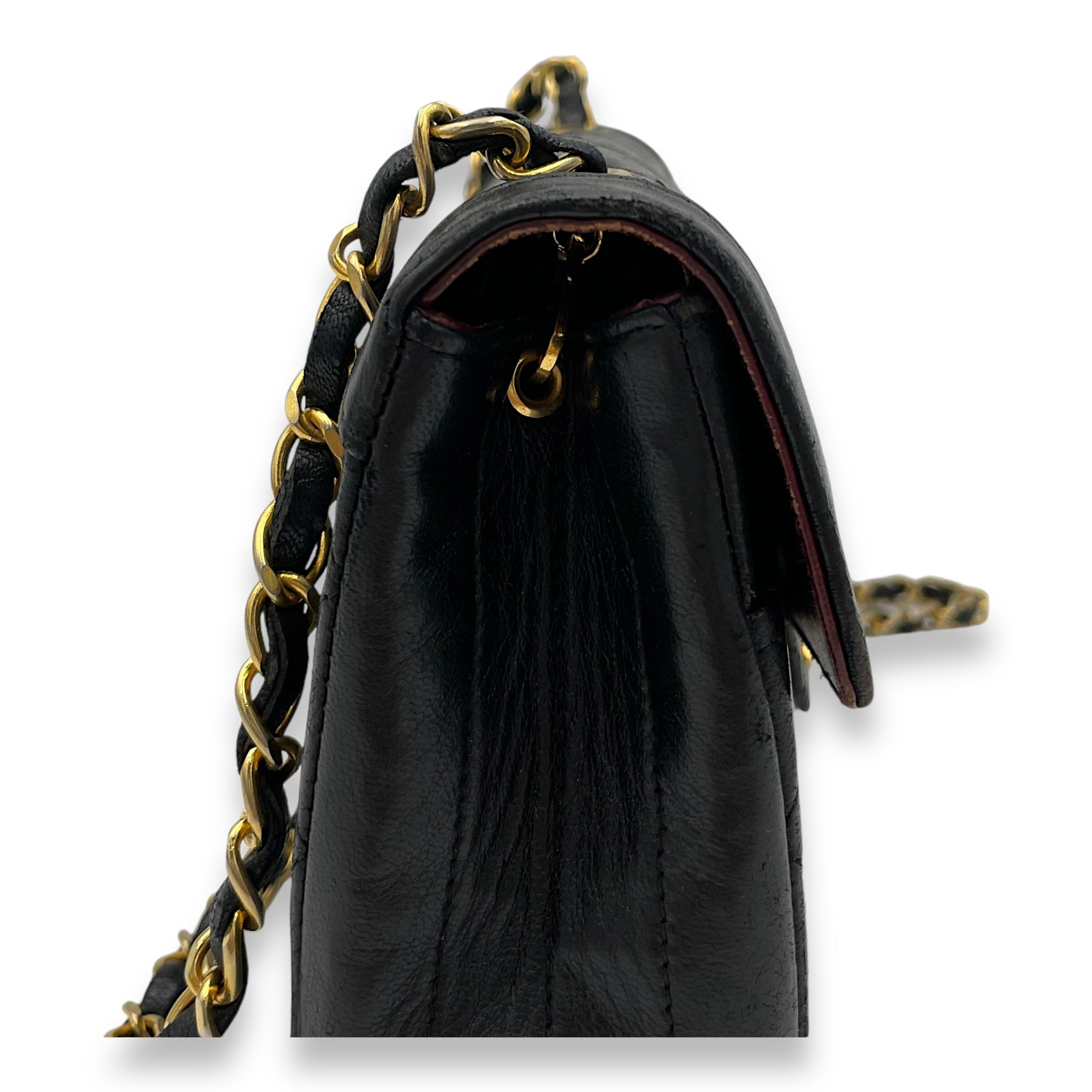 Matelasse Coco Mark Black Crossbody Bag in Lambskin, Gold hardware - Image 5