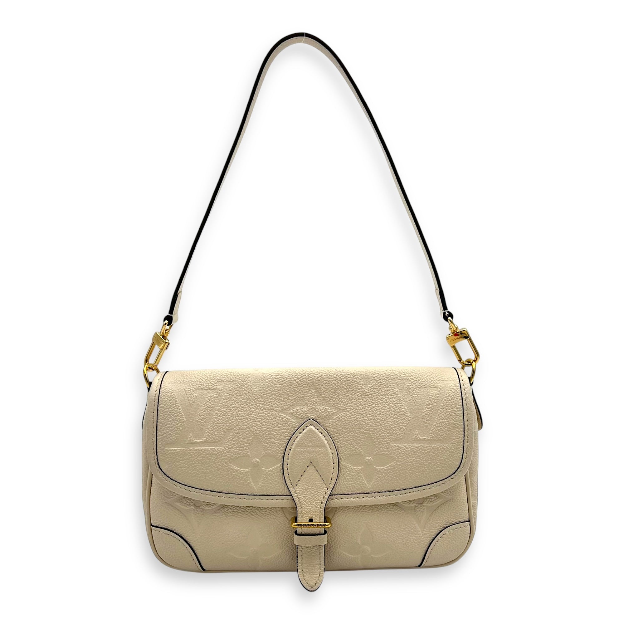 Diane Crossbody Bag Beige in Empreinte Leather, Gold hardware - Image 16