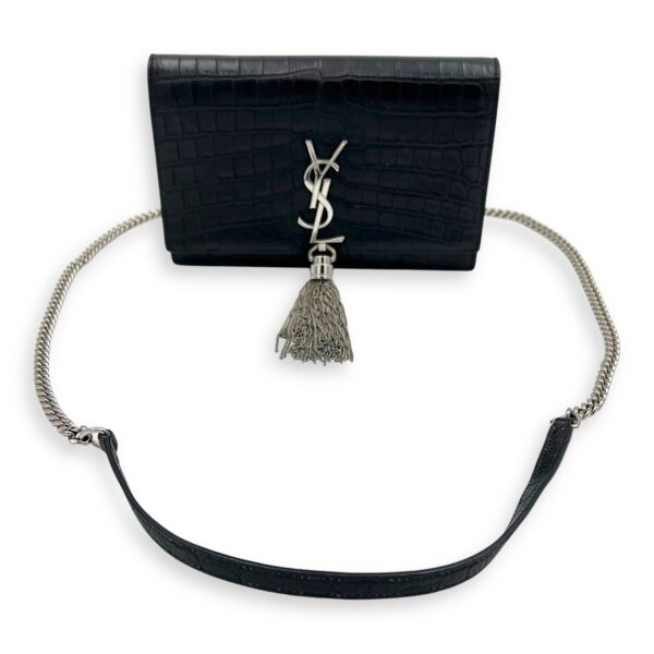 Kate Tassel Black Crossbody Bag in Calfskin, Silver hardware - Image 13