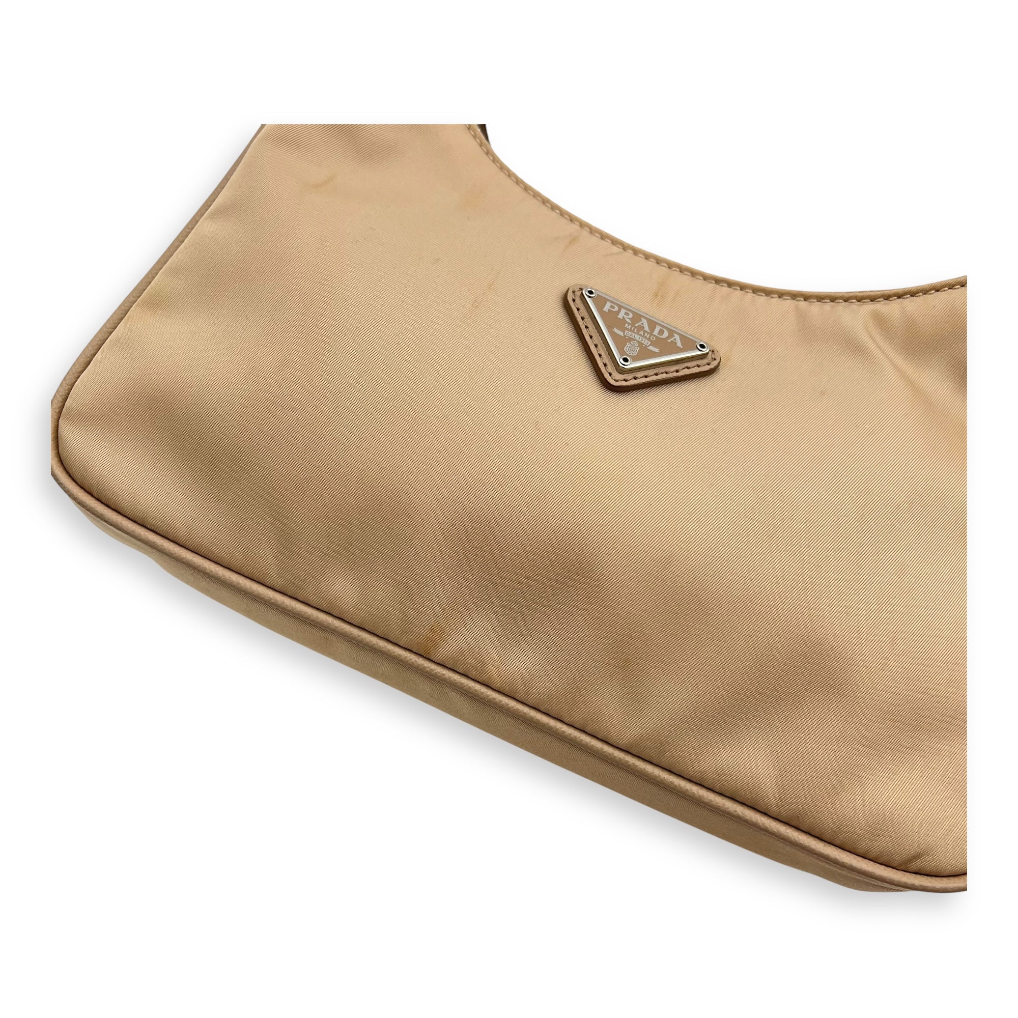 Re-Edition 2005 Shoulder Bag Beige in Re-Nylon, Silver hardware - Image 10