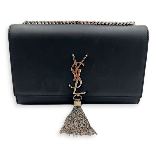Kate Crossbody Bag Black in Calfskin, Silver hardware