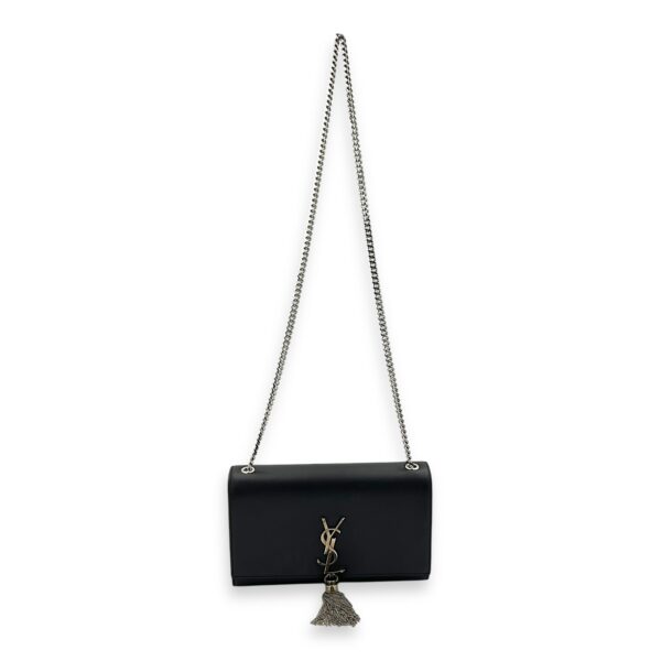 Kate Crossbody Bag Black in Calfskin, Silver hardware - Image 17