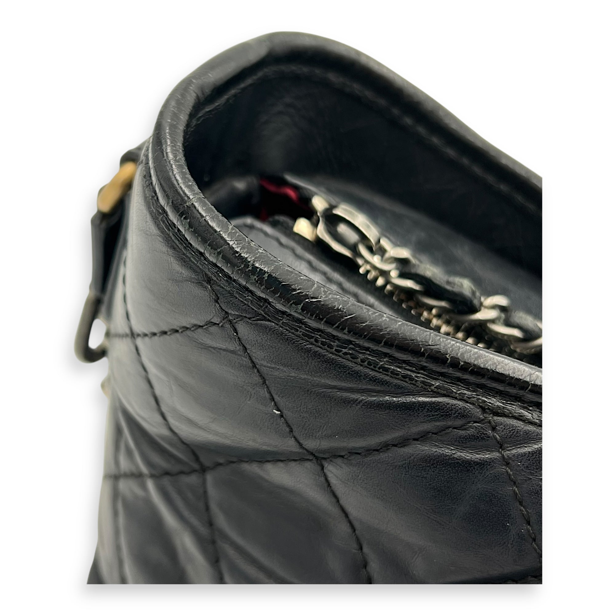 Gabrielle Medium Black Crossbody Bag in Calfskin, Mixed hardware - Image 13