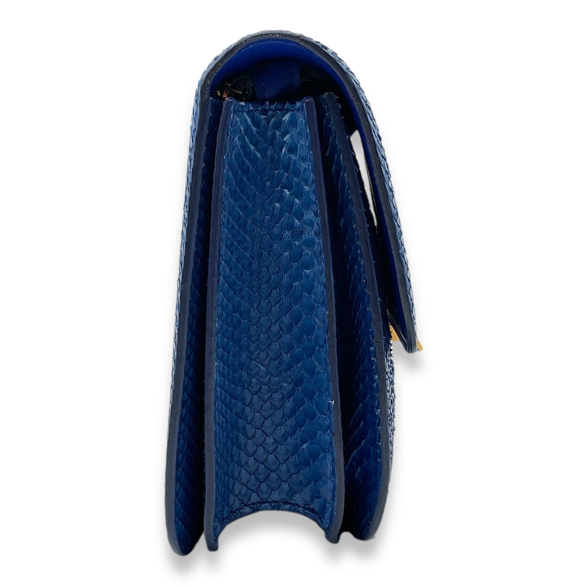 Box Medium Cobalt Shoulder Bag in Python Leather, Gold hardware - Image 5