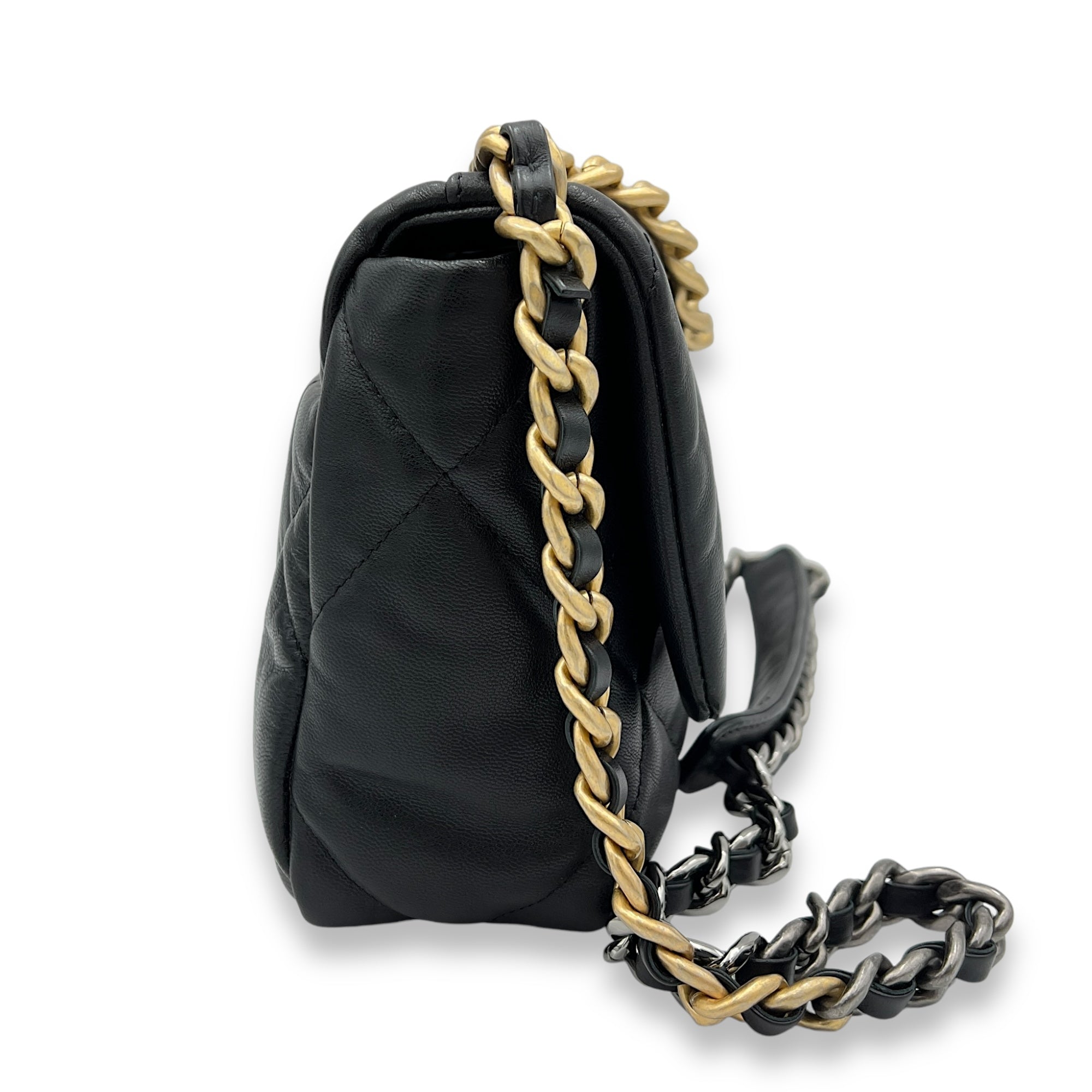 C19 Small Black Shoulder Bag in Lambskin, Mixed hardware - Image 4