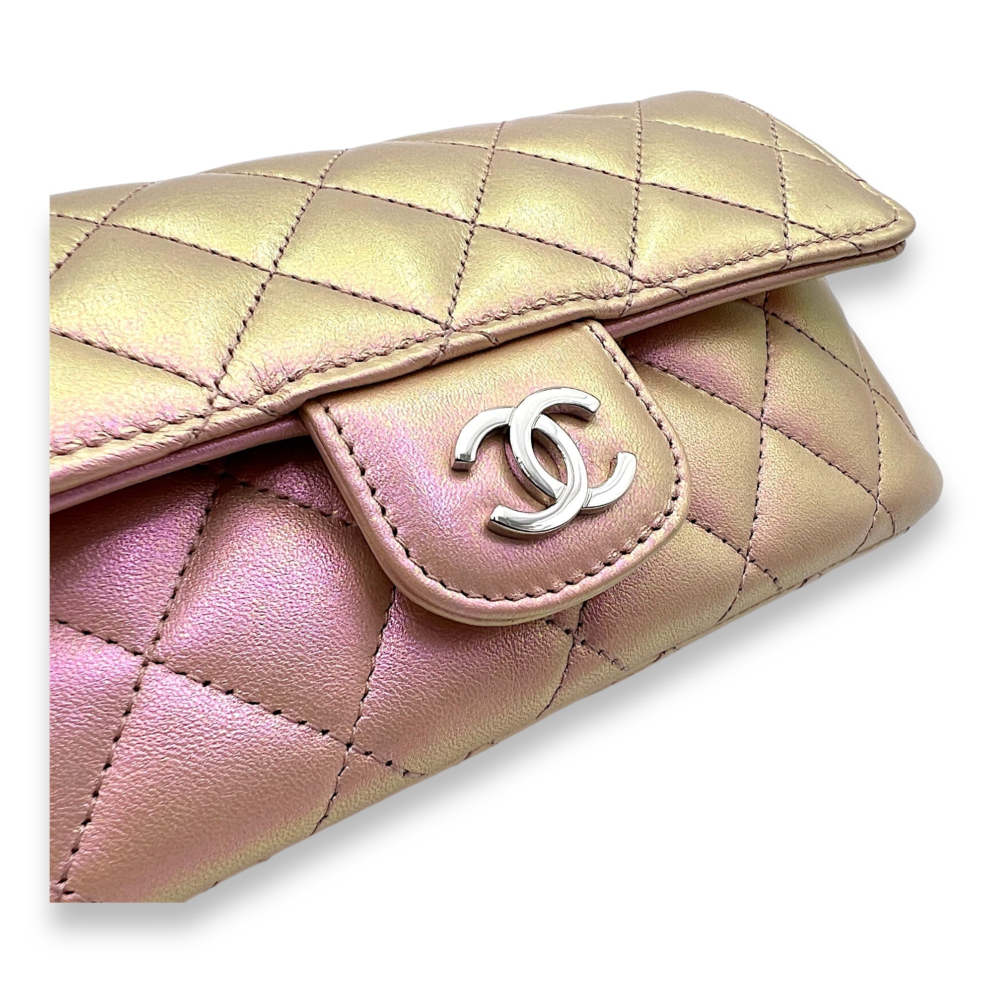 Glasses Crossbody Bag Pink in Calfskin, Silver hardware - Image 7