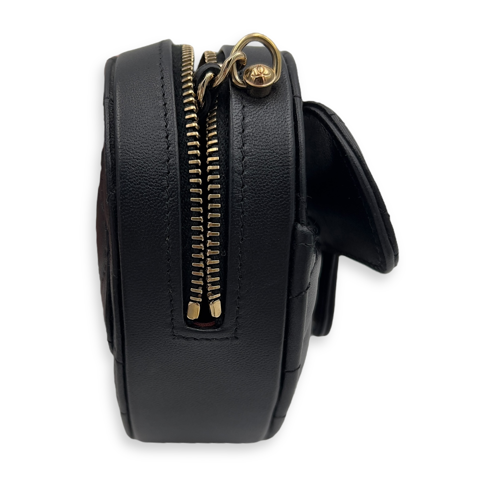 Heart Mini Black Shoulder Bag in Lambskin, Gold hardware - Image 4