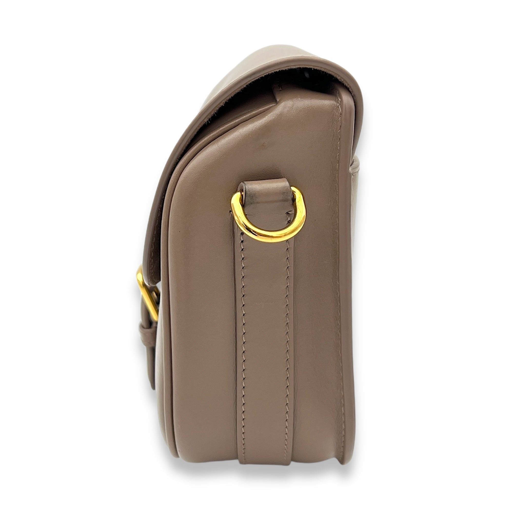 Bobby Crossbody Bag Brown in Calfskin, Gold hardware - Image 5