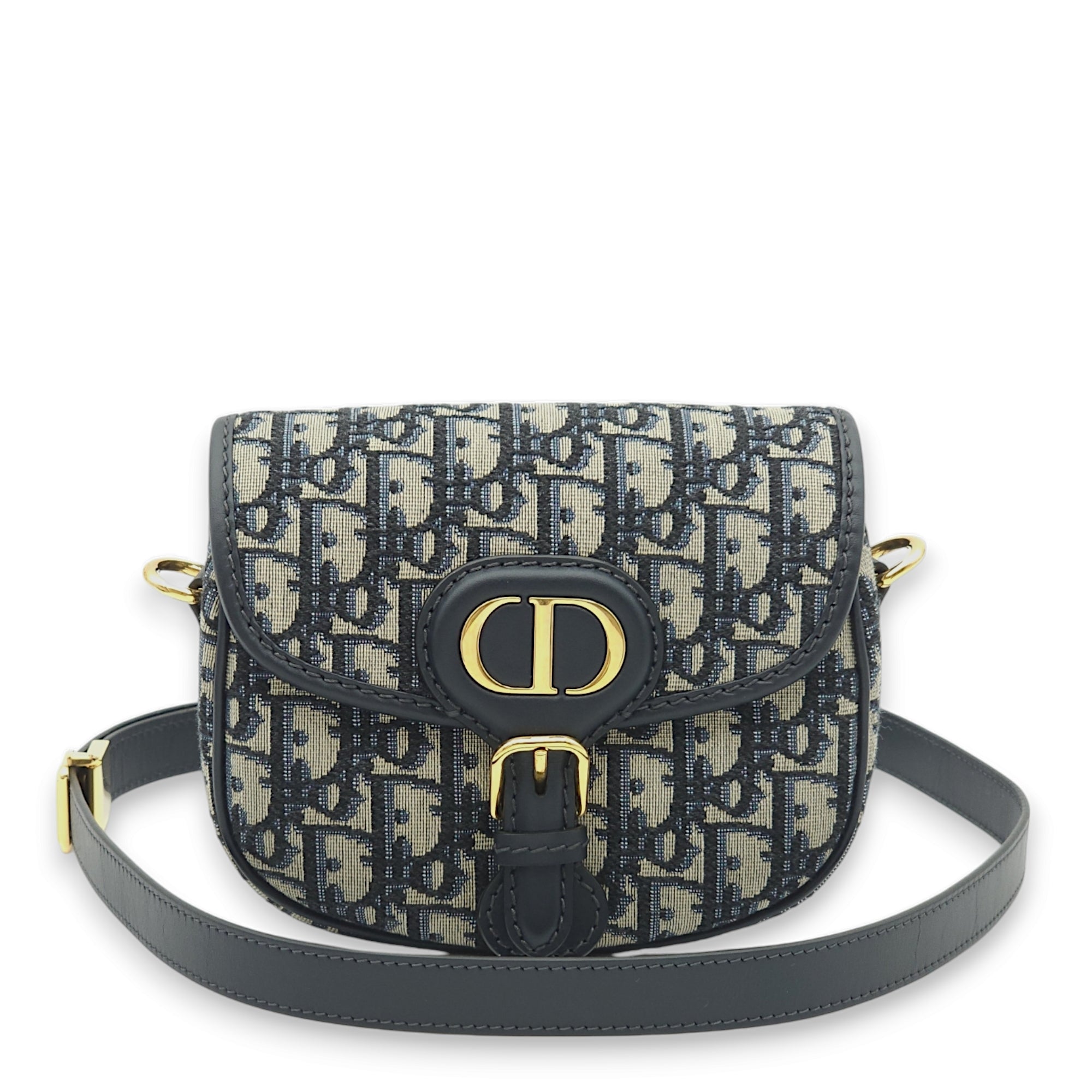 Bobby Small Blue Oblique Crossbody Bag in Jacquard, Gold hardware - Image 4