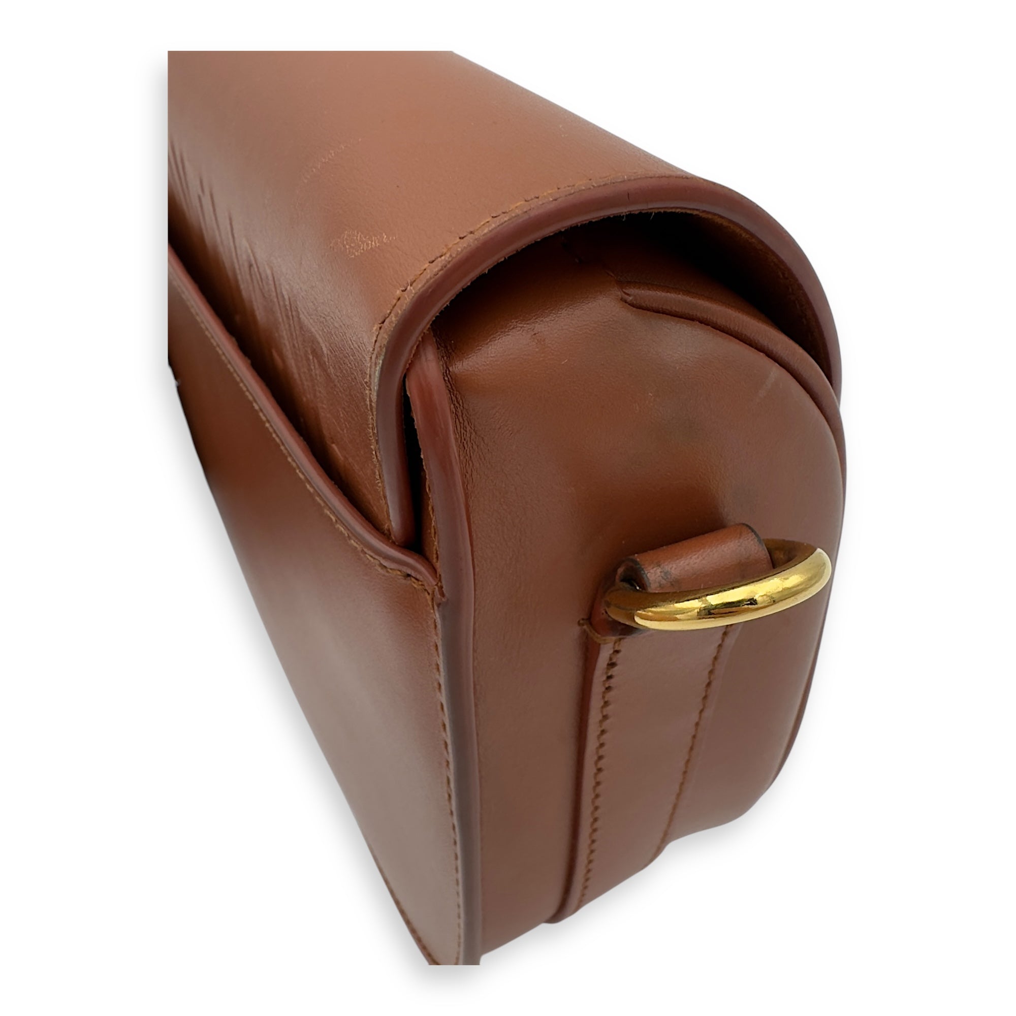 Bobby Shoulder Bag Brown in Calfskin, Gold hardware - Image 17
