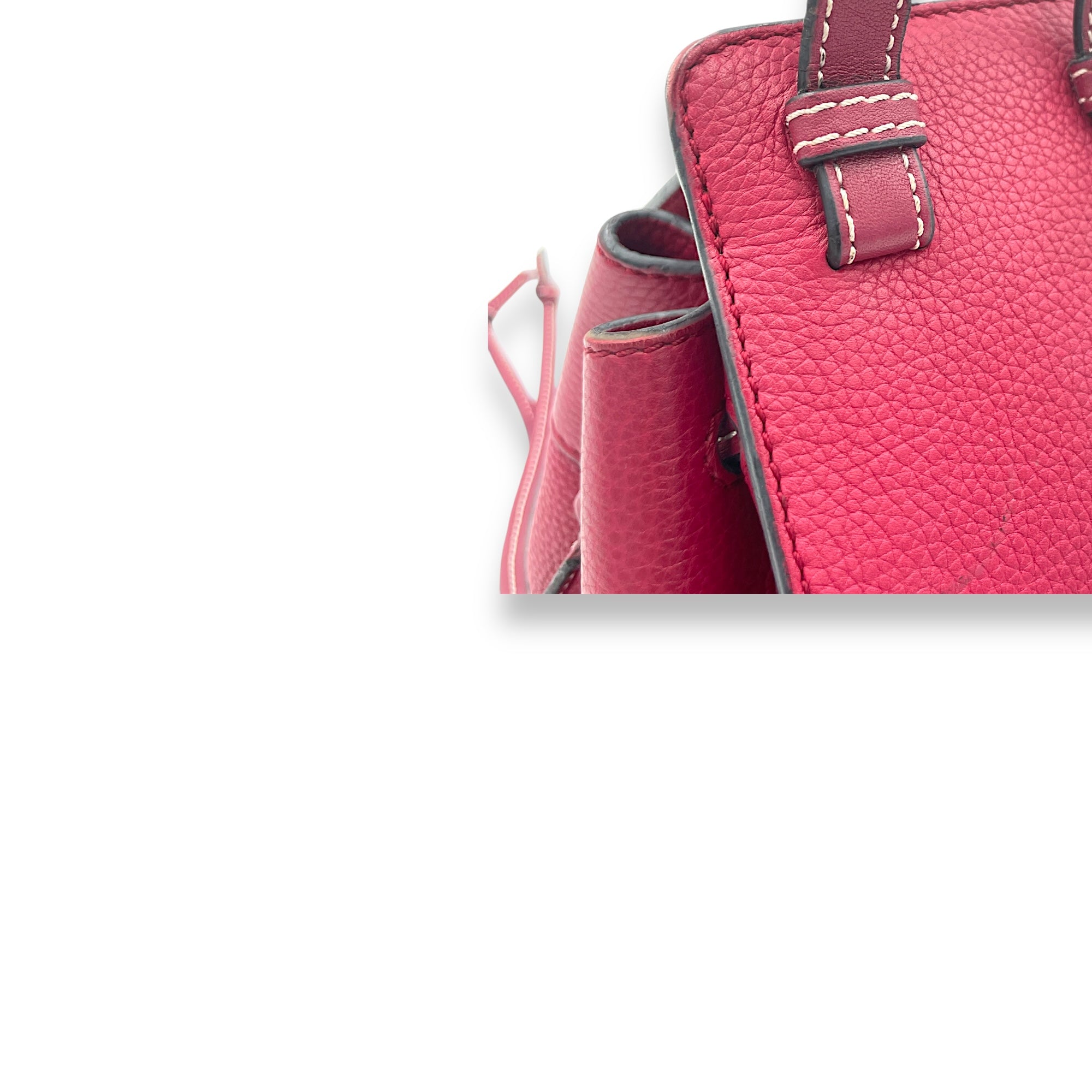 Hammock Mini Red Top Handle Bag in Calfskin, Silver hardware - Image 7