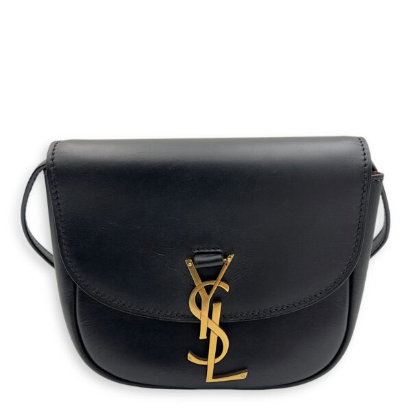 Kaia Crossbody Bag Black in Calfskin, Gold hardware