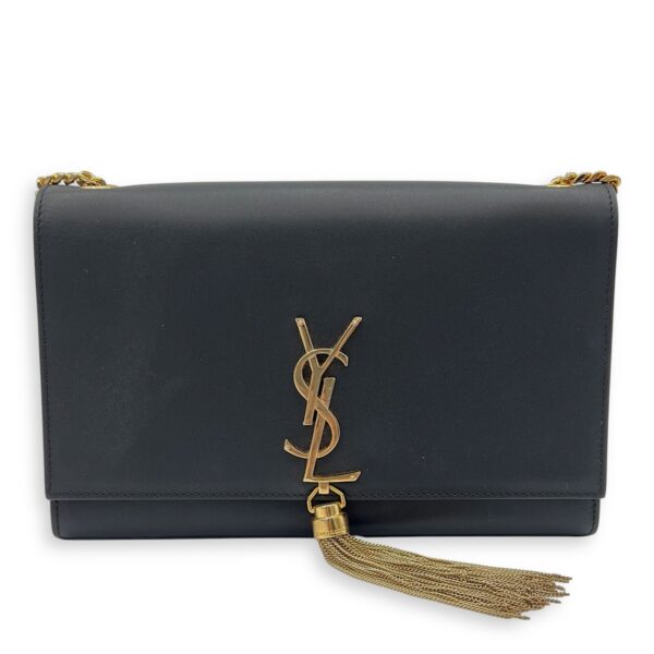 Kate Crossbody Bag Black in Calfskin, Gold hardware