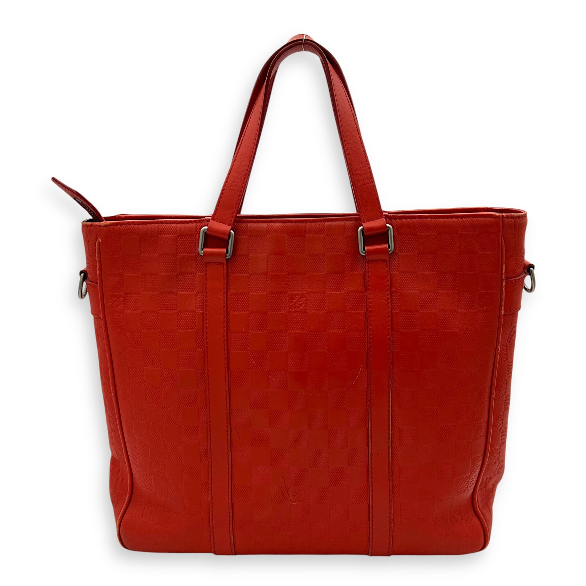 Tadao Top Handle Bag Red in Calfskin, Silver hardware - Image 3