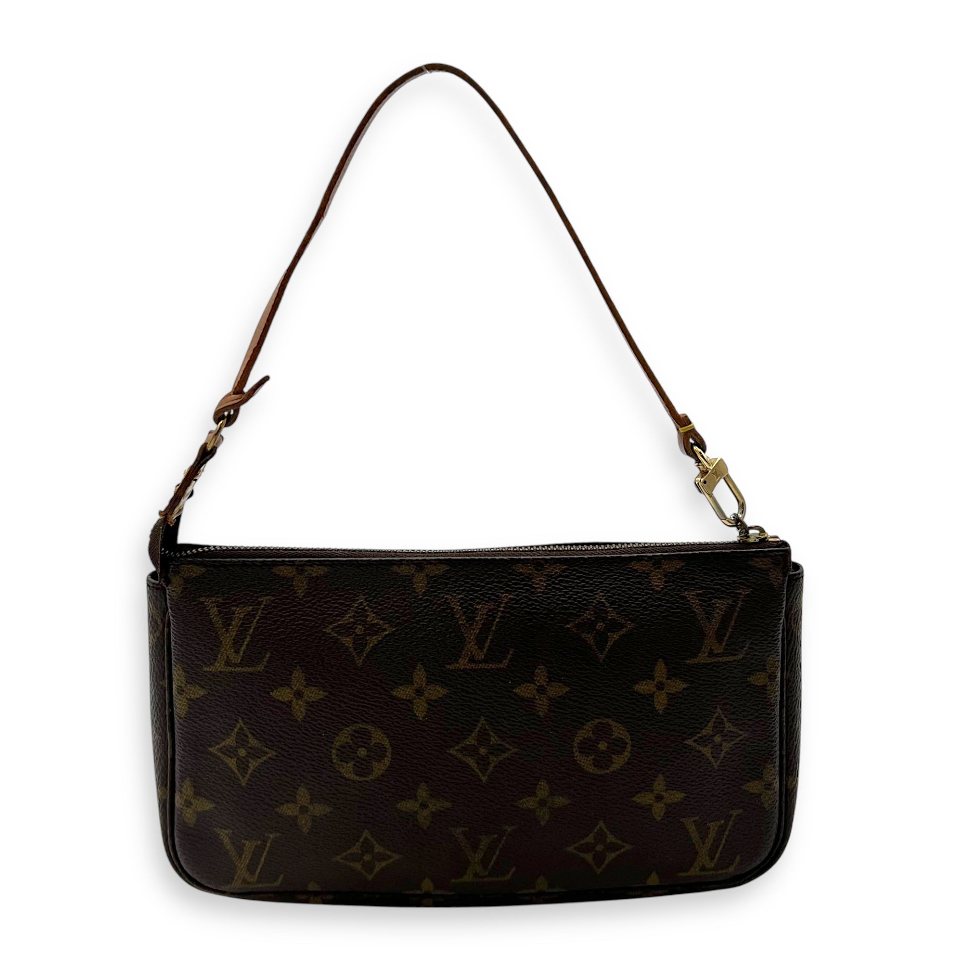 Pochette Accessoires Shoulder Bag Brown in Monogram Coated Canvas, Gold hardware - Image 3