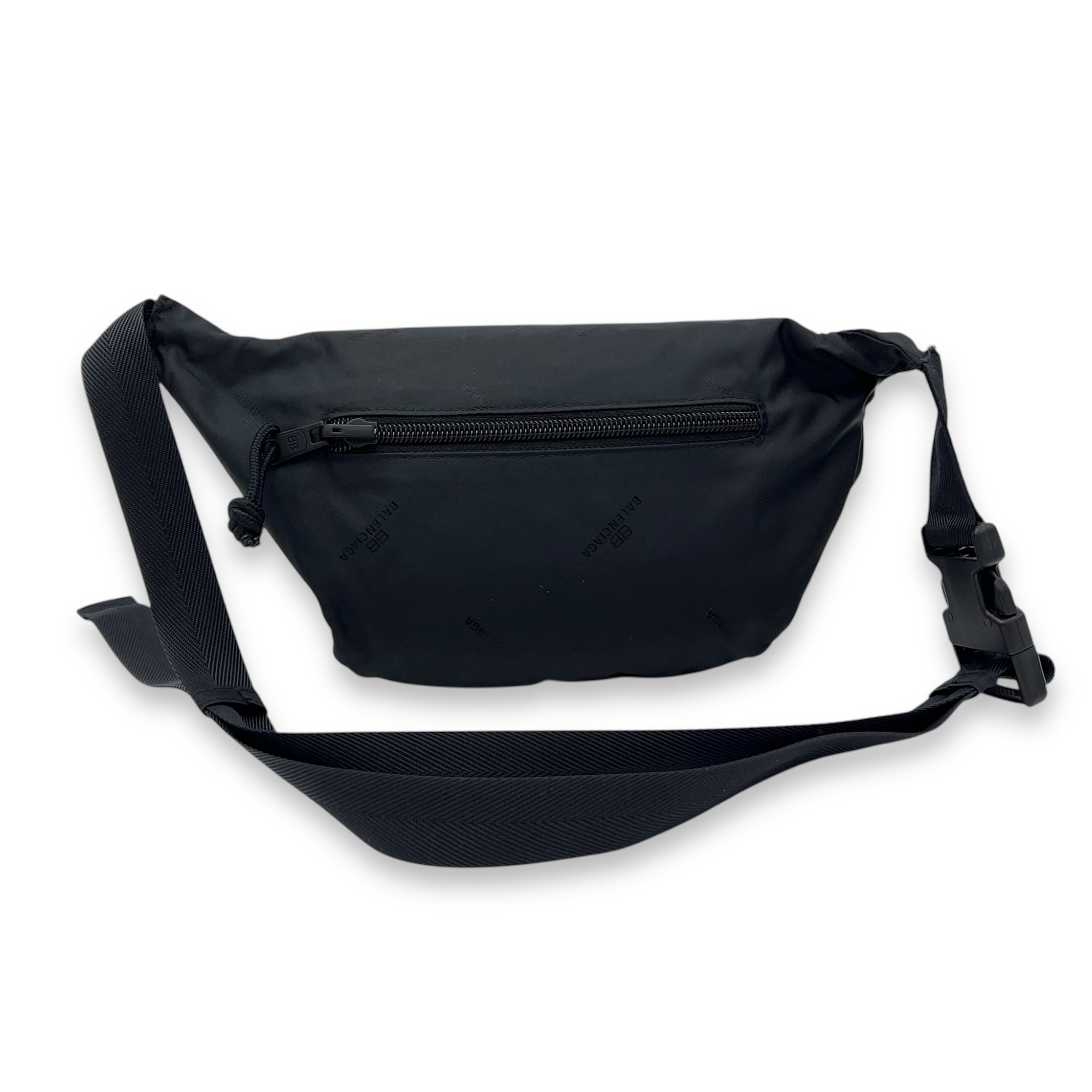Logo Belt Bag Black in Canvas, Silver hardware - Image 3
