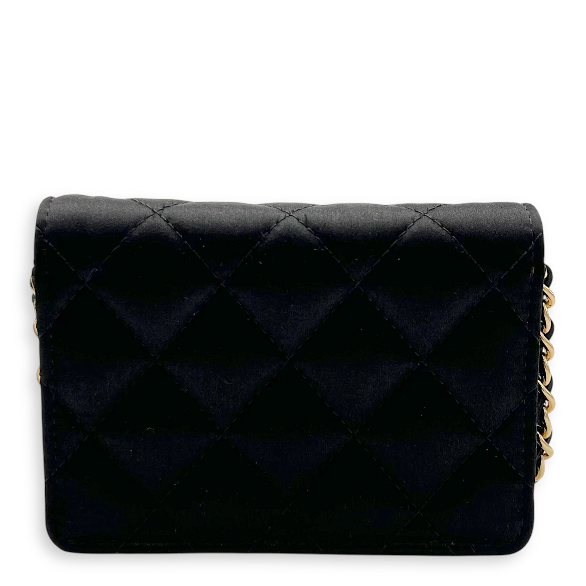 VIP Gift CC Wallet On Chain Black in Satin, Gold hardware - Image 3