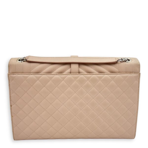 Envelope Shoulder Bag Large Pink in Caviar Leather, Silver hardware - Image 3