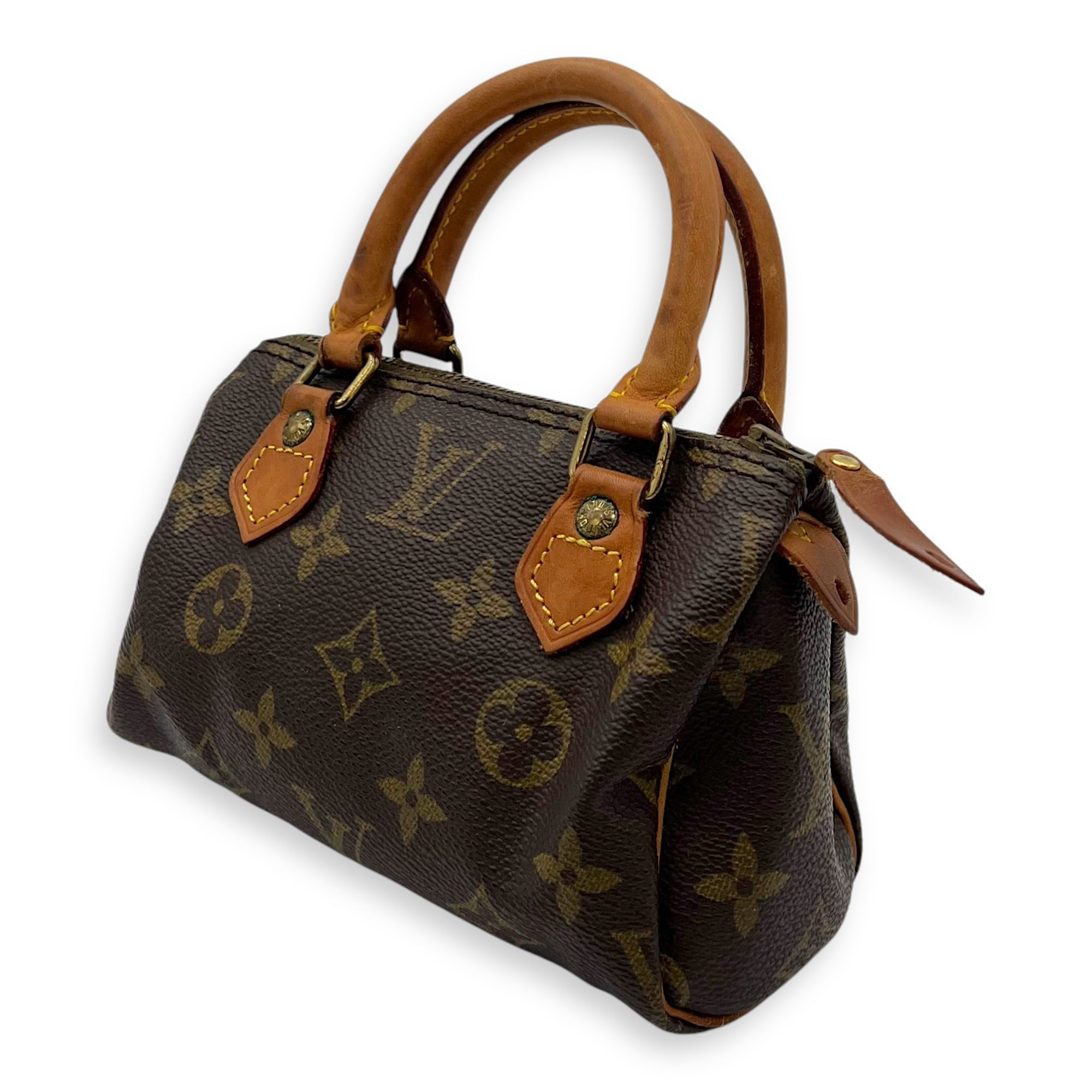 Speedy Crossbody Bag Brown in Monogram Coated Canvas, Gold hardware - Image 4