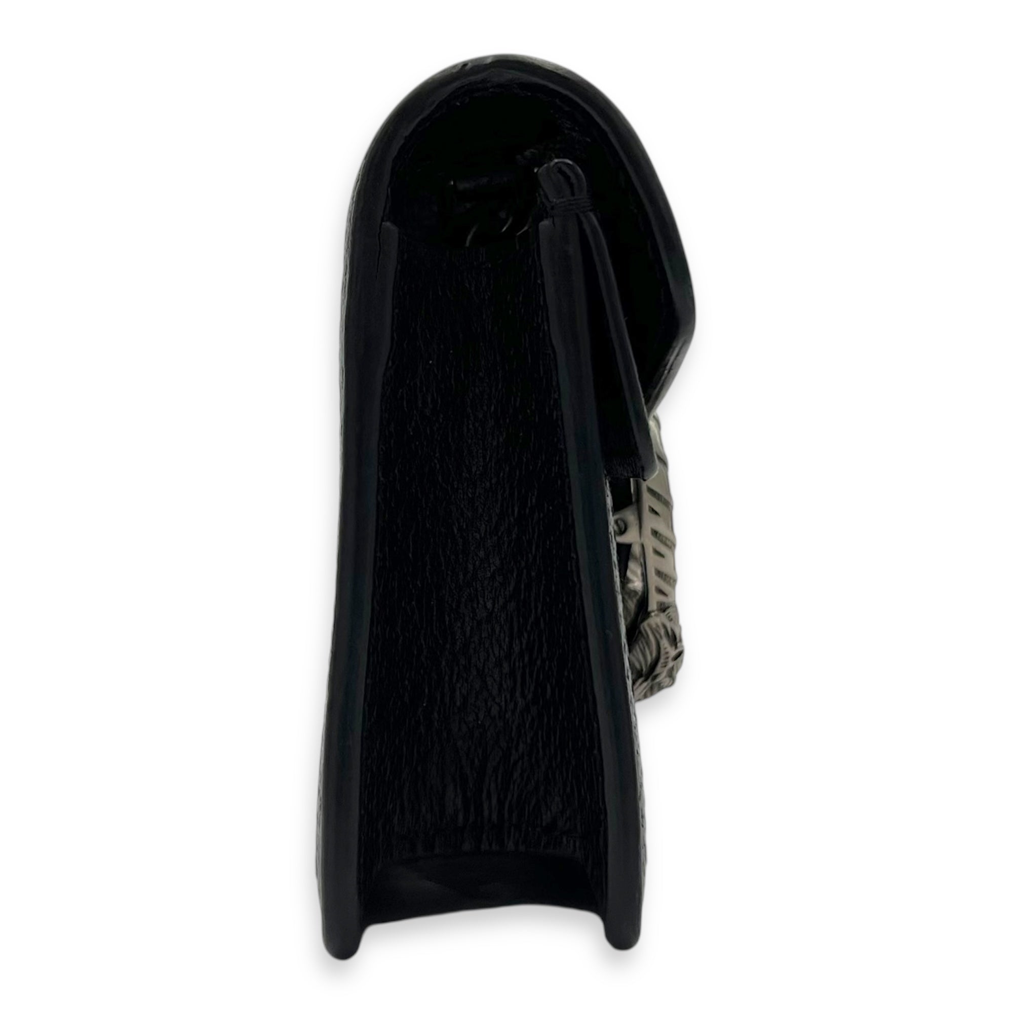 Dionysus Super Mini Black Crossbody Bag in Canvas, Silver hardware - Image 4