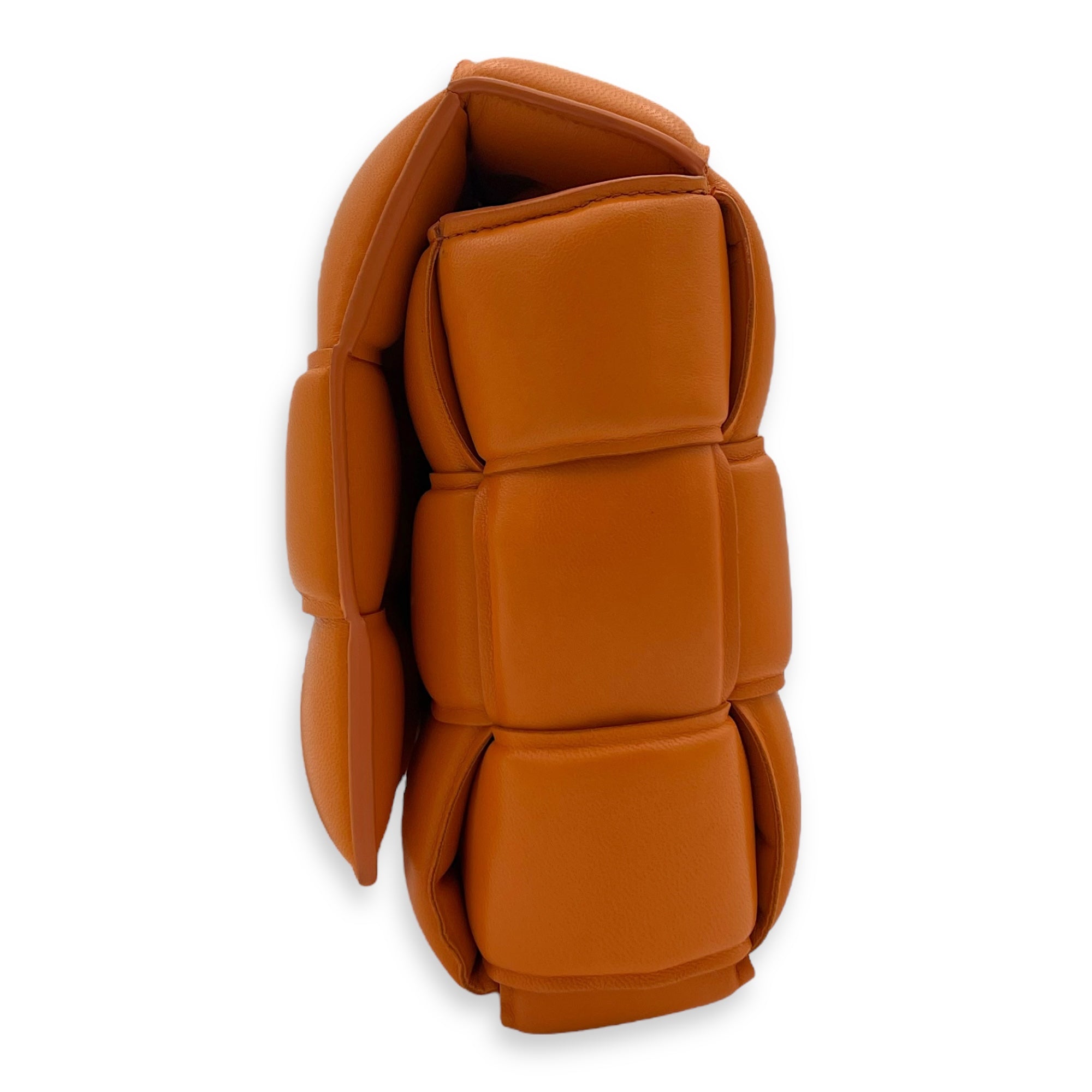 Cassette Shoulder Bag Orange in Lambskin, Gold hardware - Image 4