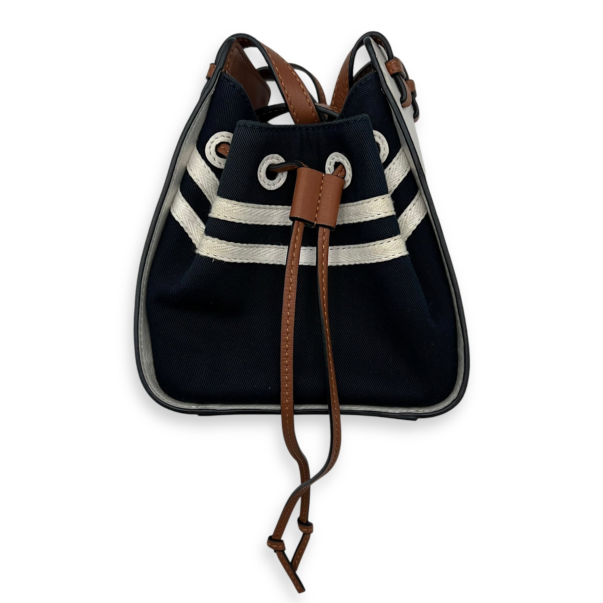 Hammock Mini White Top Handle Bag in Calfskin and Canvas, Silver hardware - Image 4