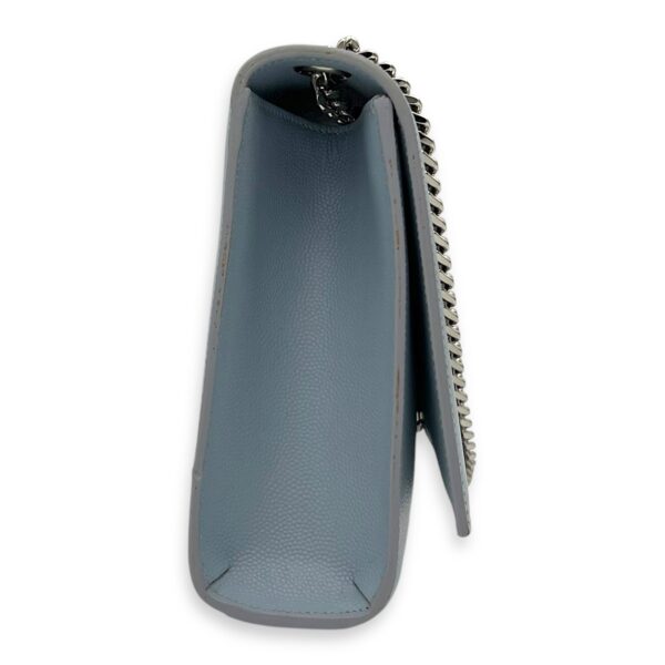 Kate Medium Blue Crossbody Bag in Calfskin, Silver hardware - Image 5