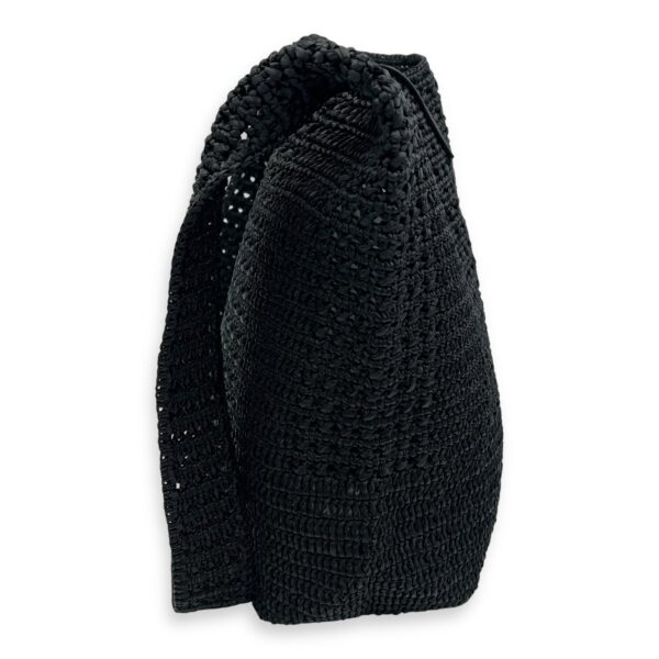 Le 5 A 7 Crossbody Bag Black in Raffia, Silver hardware - Image 5