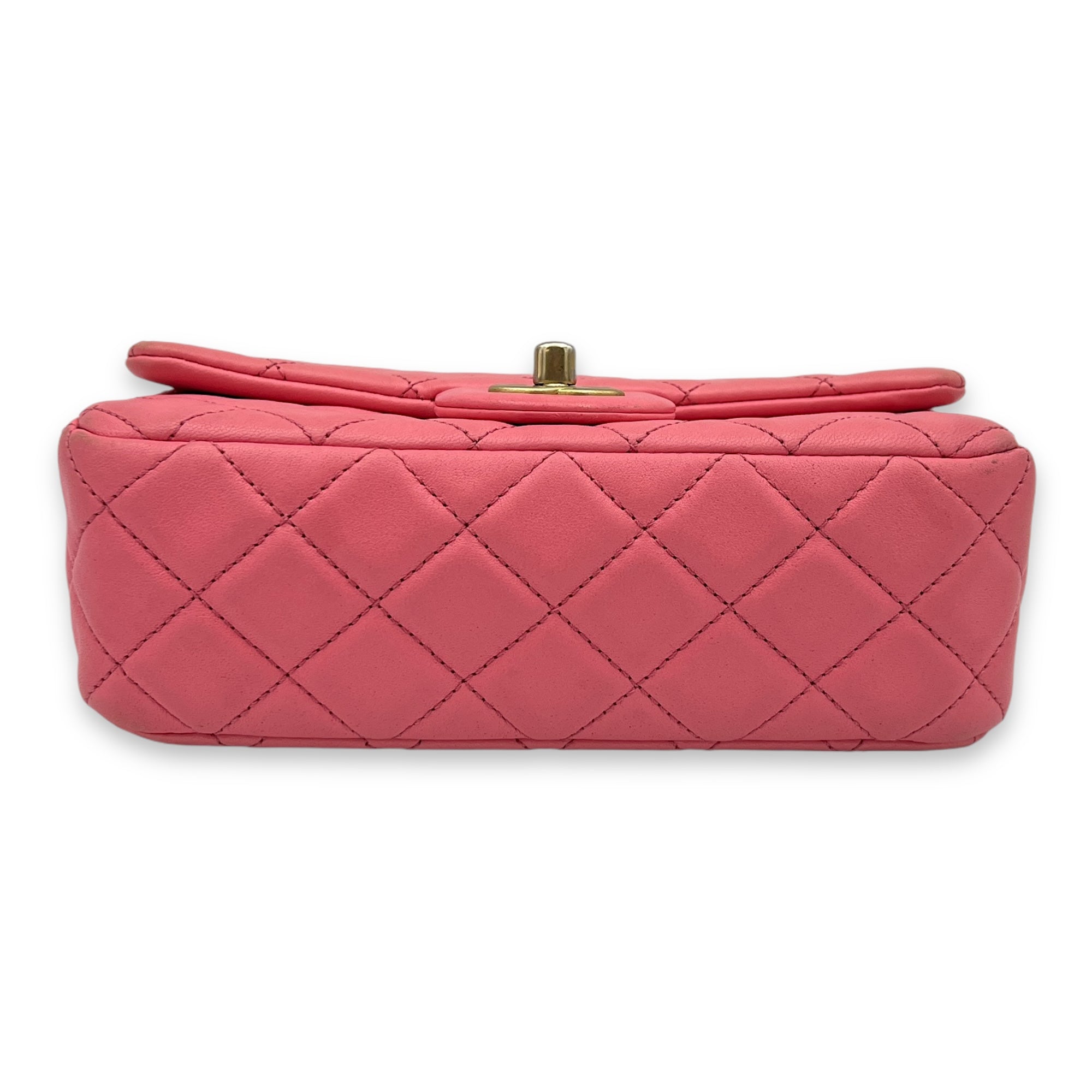 Quilted Pearl Crush Shoulder Bag Pink in Calfskin, Gold hardware - Image 6