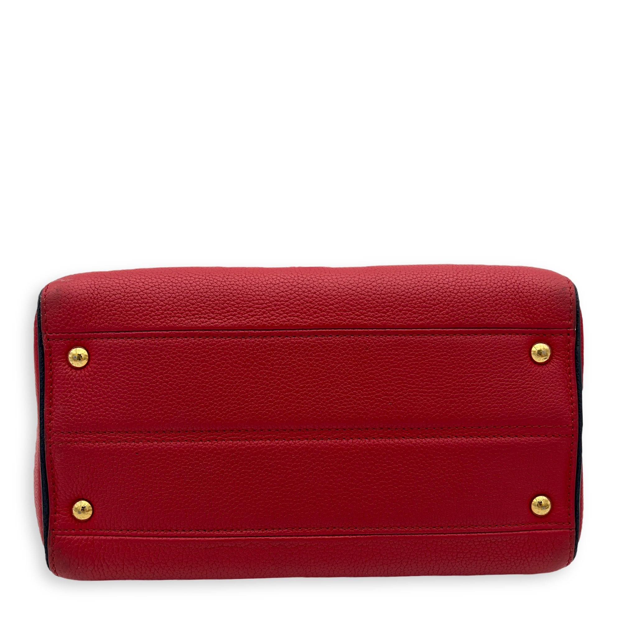 Double V Top Handle Bag Red in Calfskin, Gold hardware - Image 6