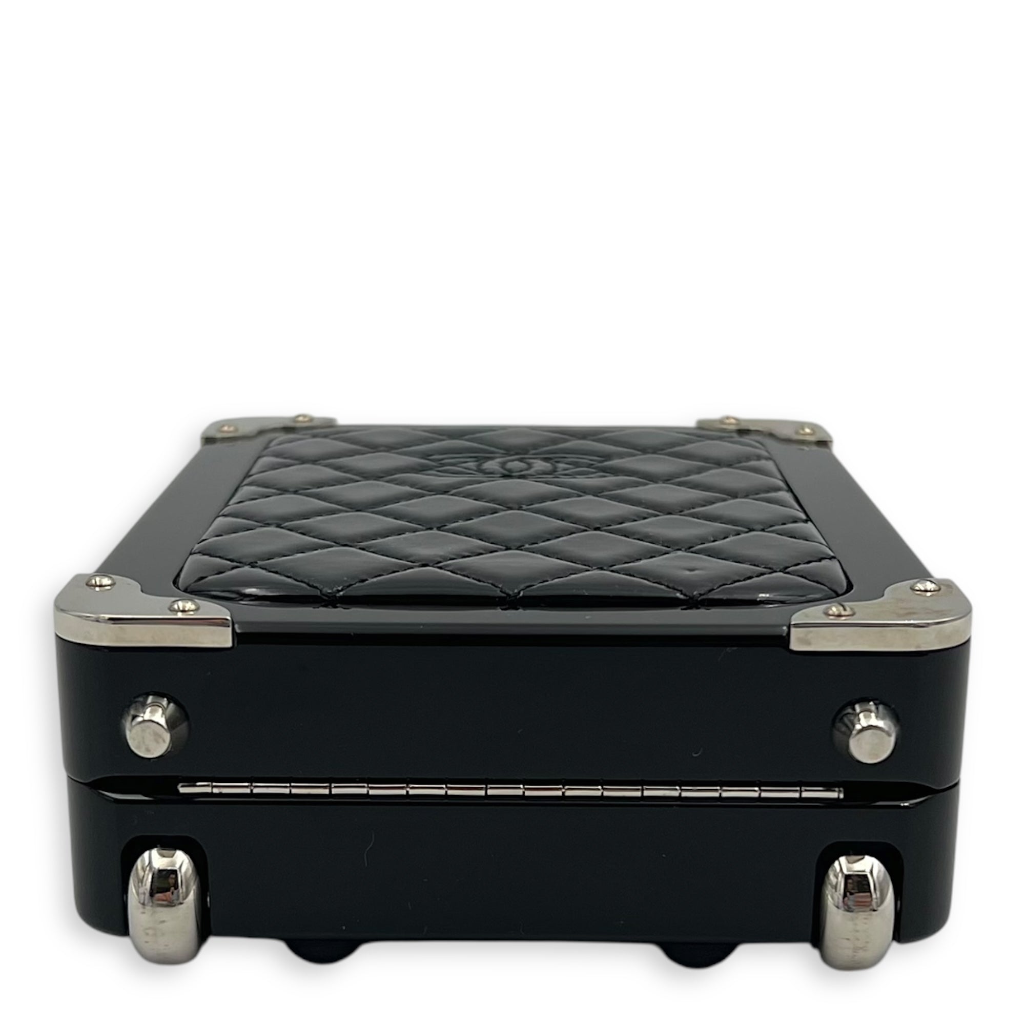 Minaudiere Trolley Black Clutch in, Silver hardware - Image 6