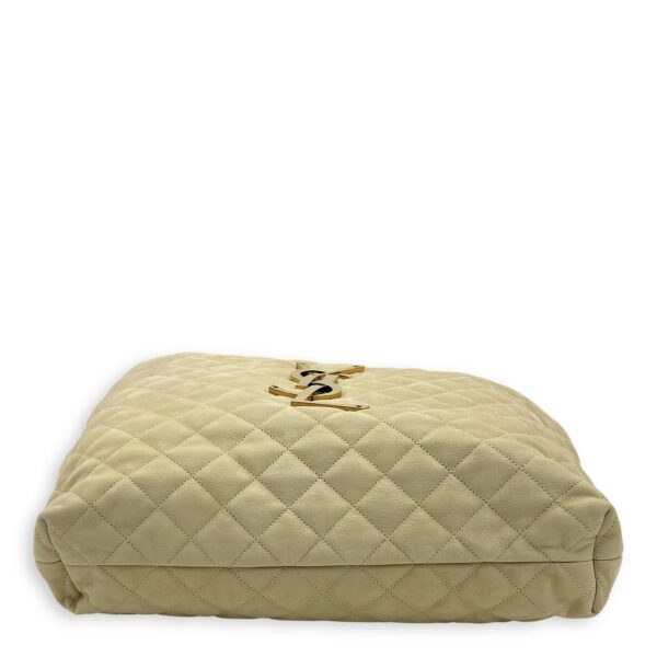 ICare Tote Bag Beige in Nubuck suede, Gold hardware - Image 32