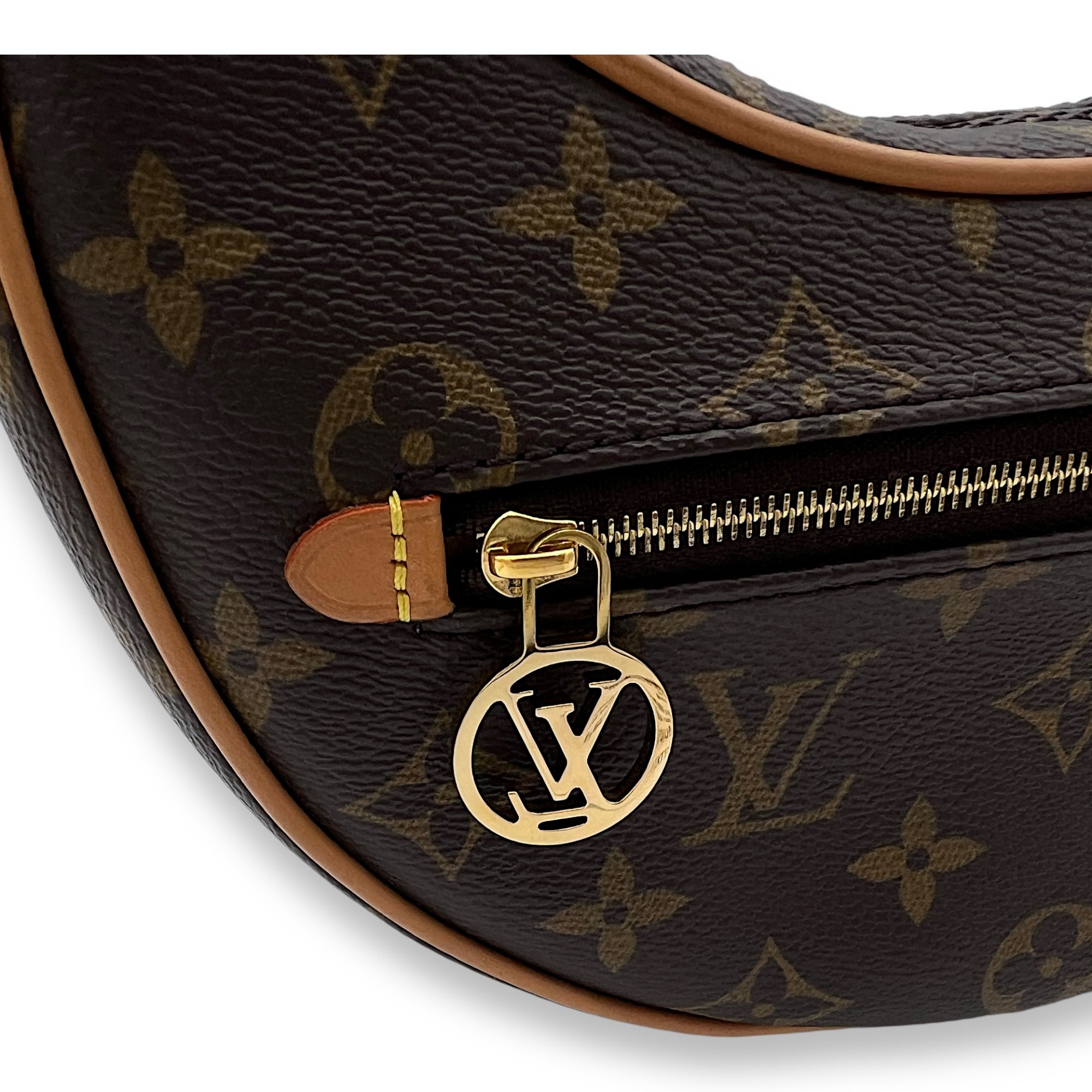 Loop Shoulder Bag Brown in Monogram Coated Canvas, Gold hardware - Image 7