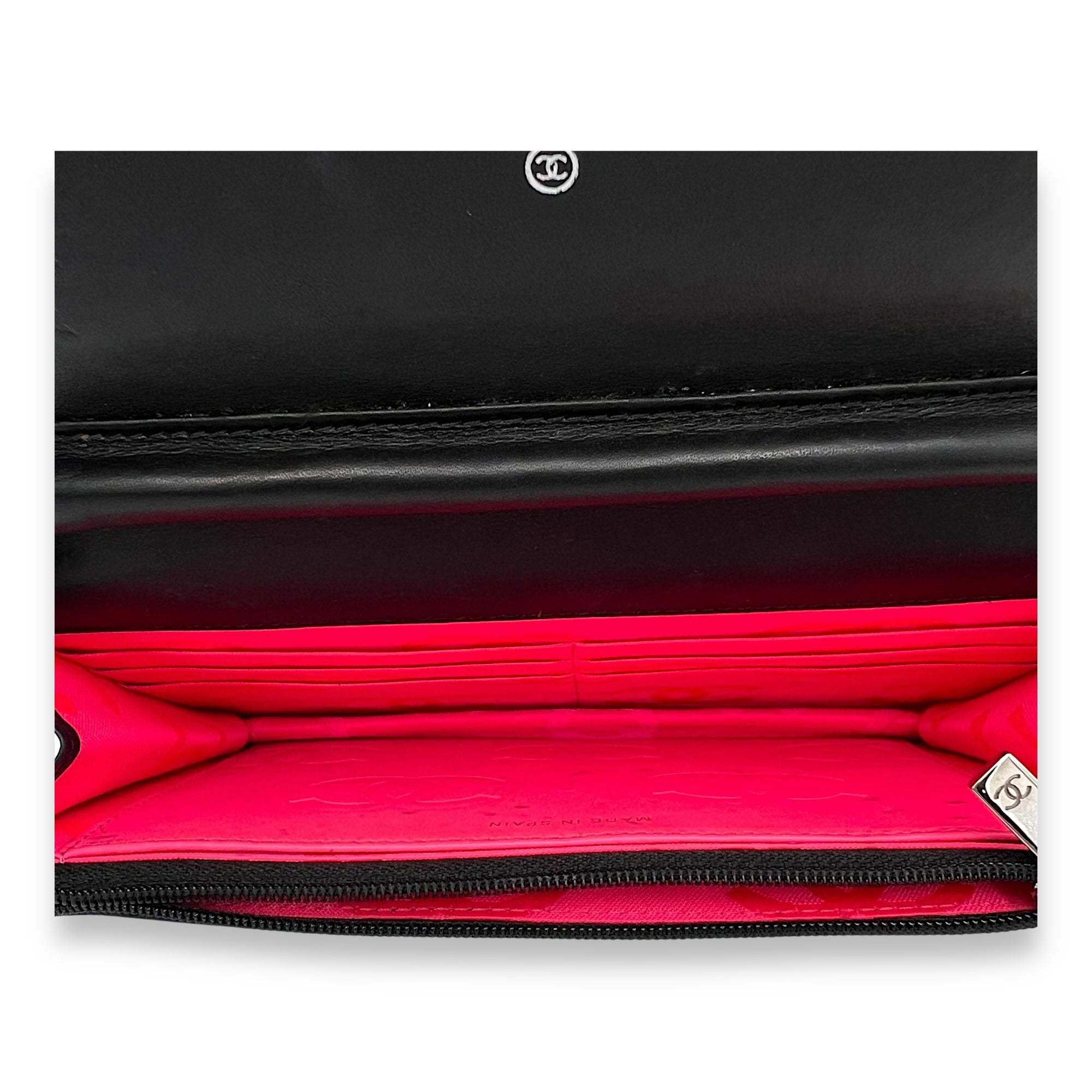 Cambon Wallet On Chain Black in Lambskin, Silver hardware - Image 7