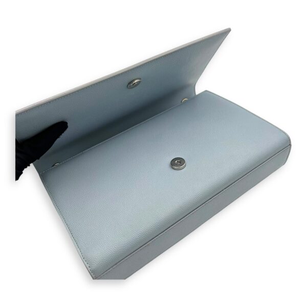 Kate Medium Blue Crossbody Bag in Calfskin, Silver hardware - Image 7