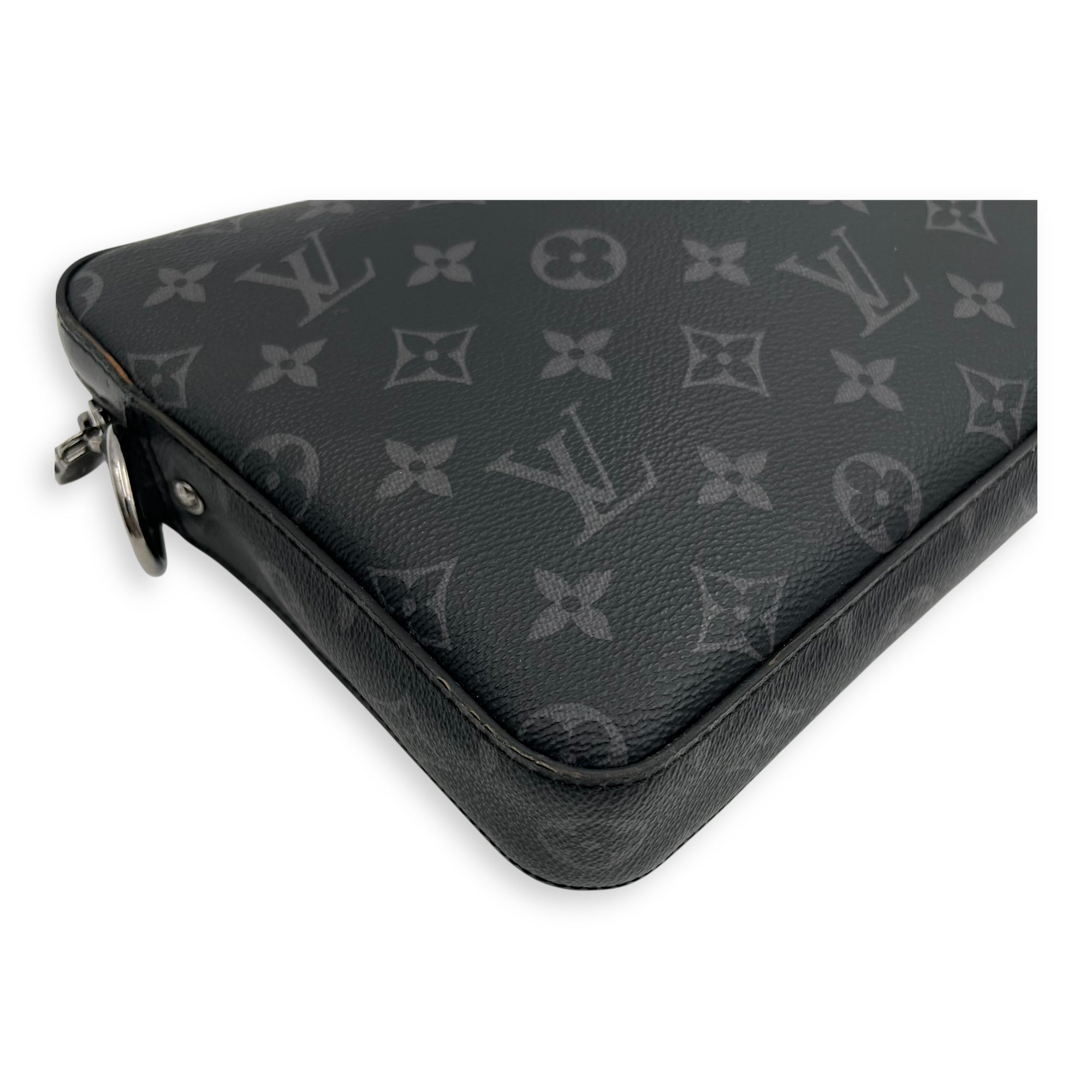 Trio Messenger Grey in Monogram Coated Canvas, Silver hardware - Image 13