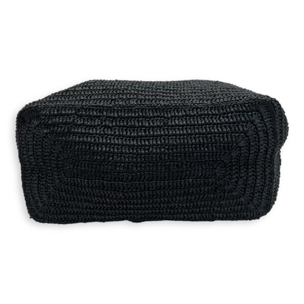 Le 5 A 7 Crossbody Bag Black in Raffia, Silver hardware - Image 7