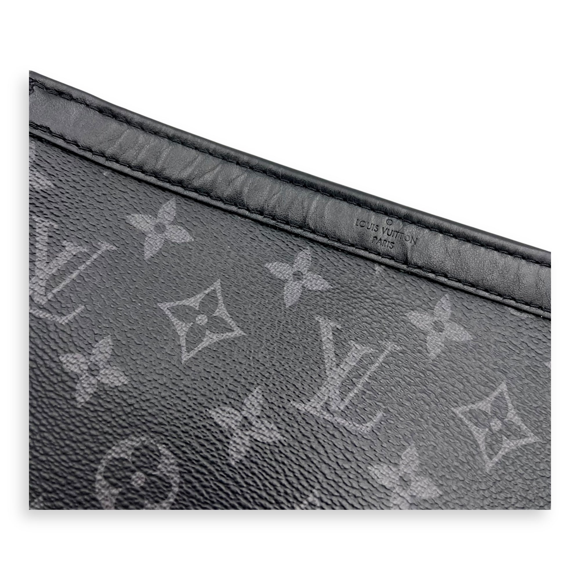 Gaston Wearable Wallet Black Crossbody Bag in Coated Canvas, Silver hardware - Image 9