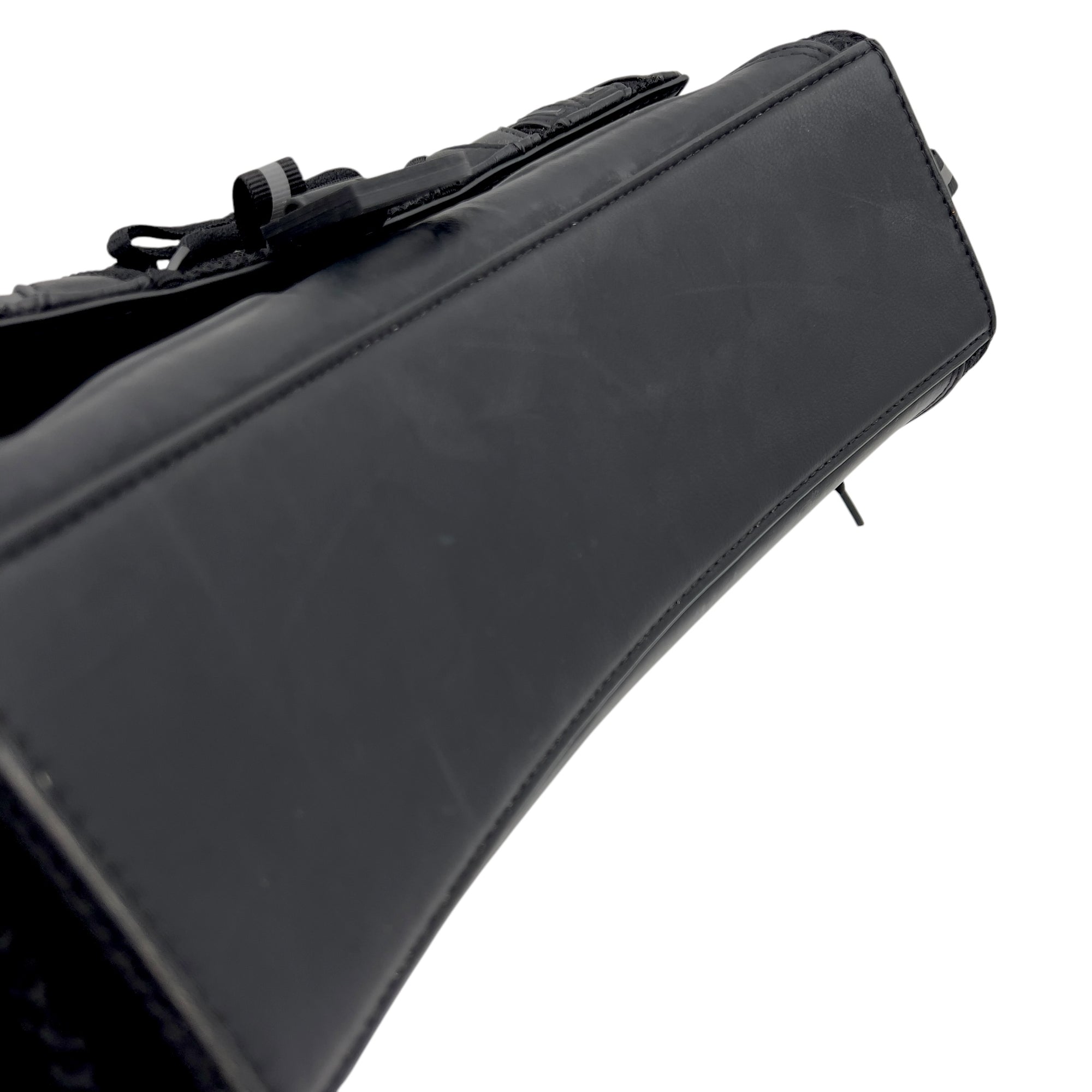 Hourglass Top Handle Bag Black in Fabric - Image 8