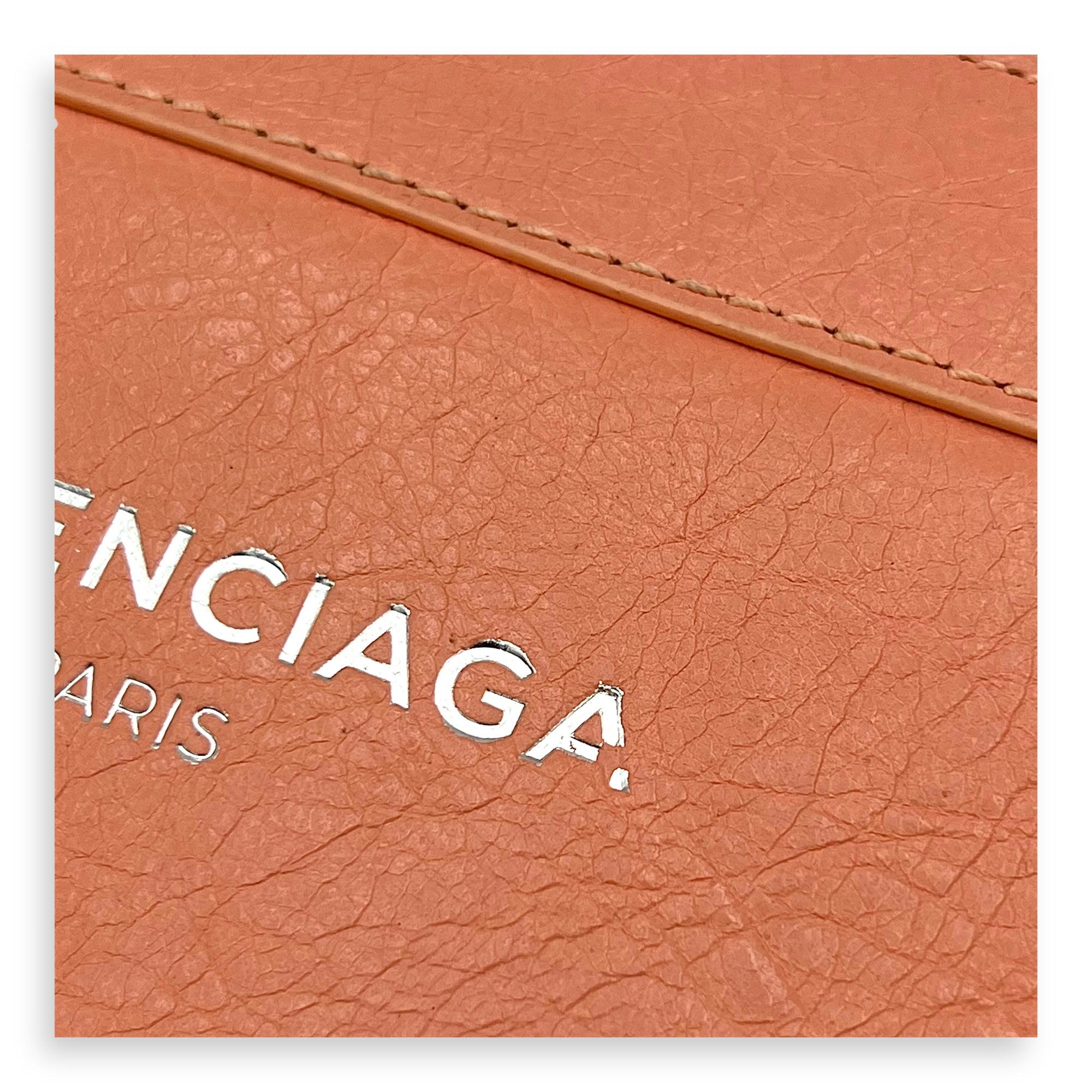 Pochette Peach Crossbody Bag in Distressed Leather, Silver hardware - Image 8