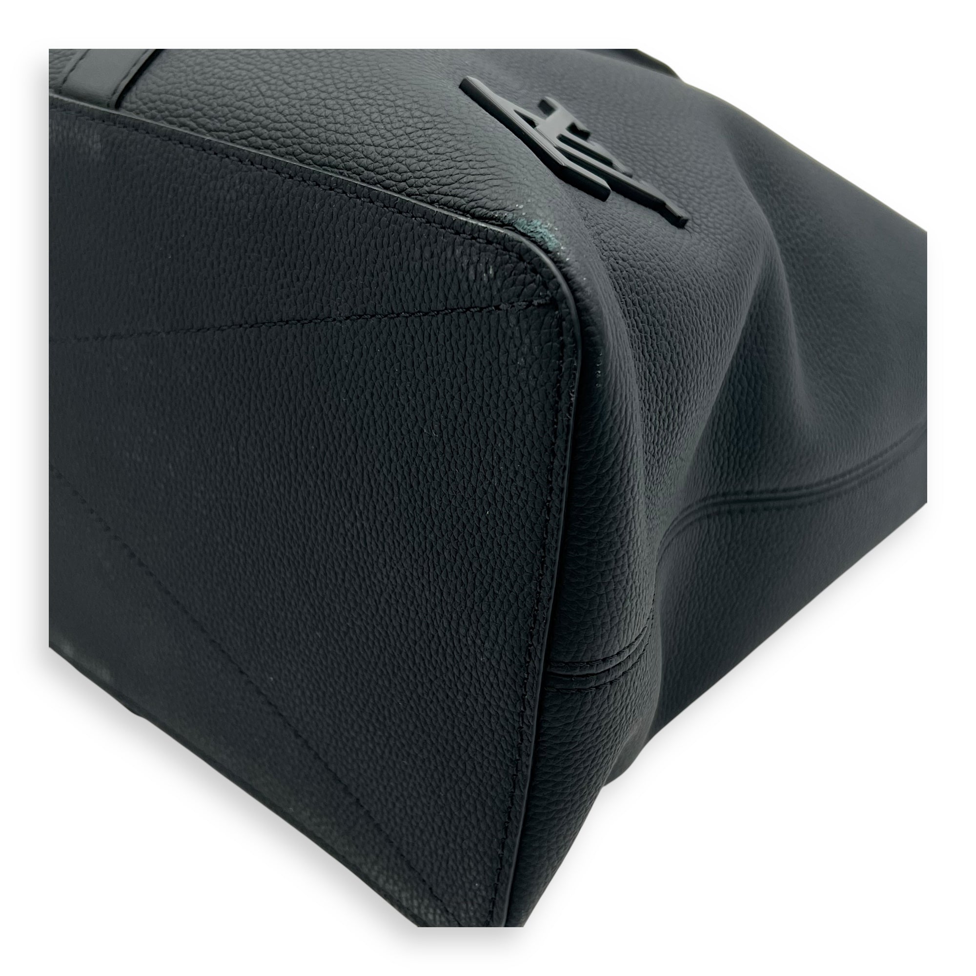 Lock It Black Top Handle Bag in Taurillon Leather, Lacquered Metal hardware - Image 8