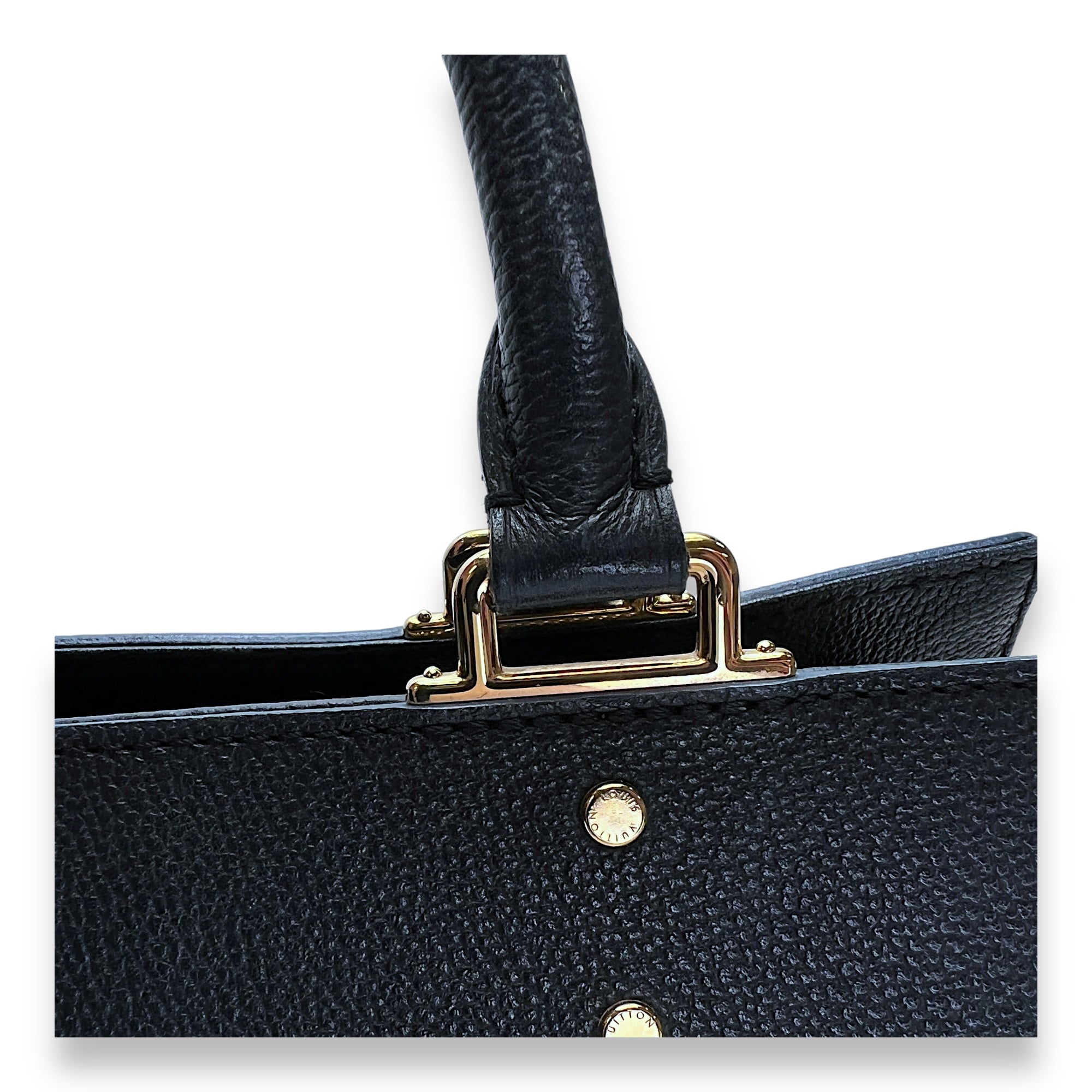 Sully PM Black Top Handle Bag in Monogram Empreinte Leather, Gold hardware - Image 9