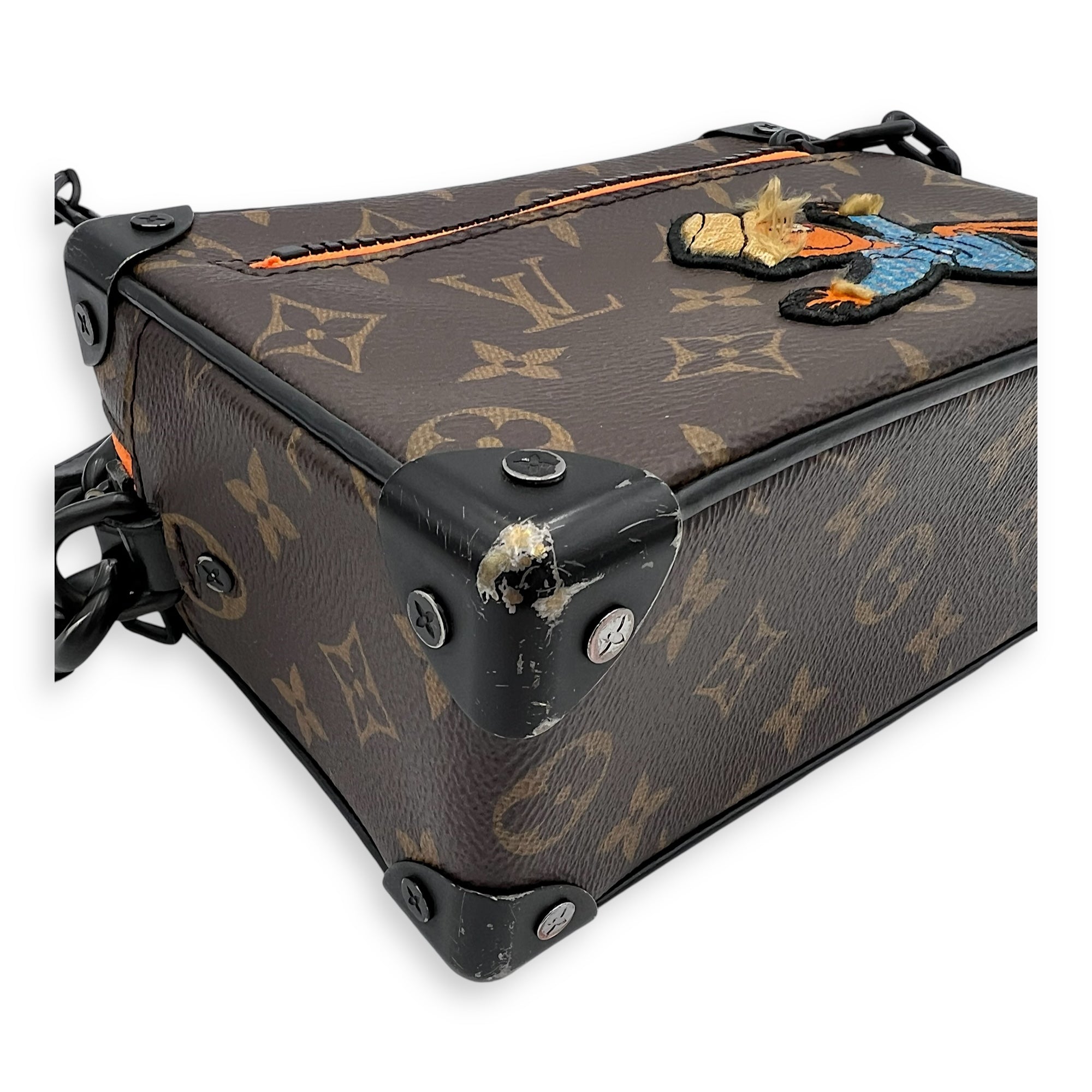 Soft Trunk Shoulder Bag Brown in Monogram Coated Canvas, Black hardware - Image 11