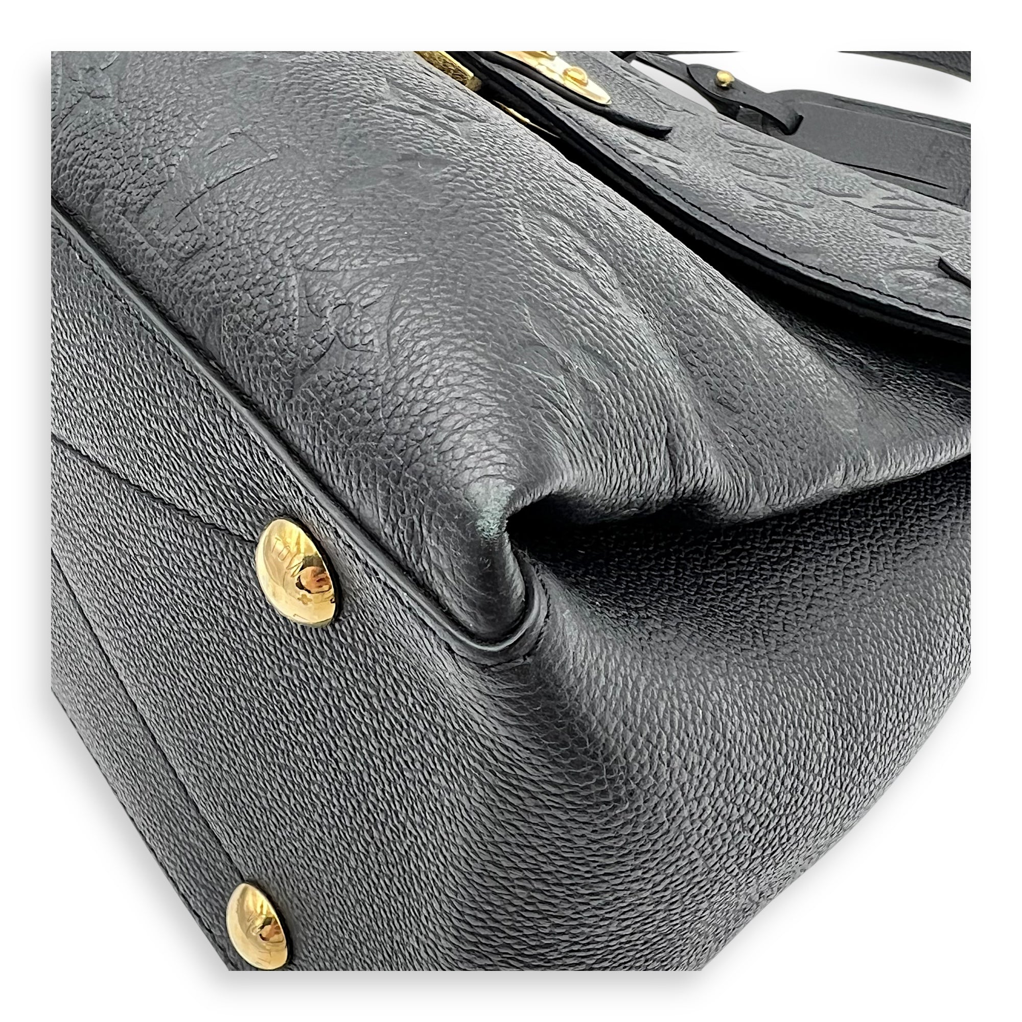 Georges Top Handle Bag Black in Empreinte Leather, Gold hardware - Image 8