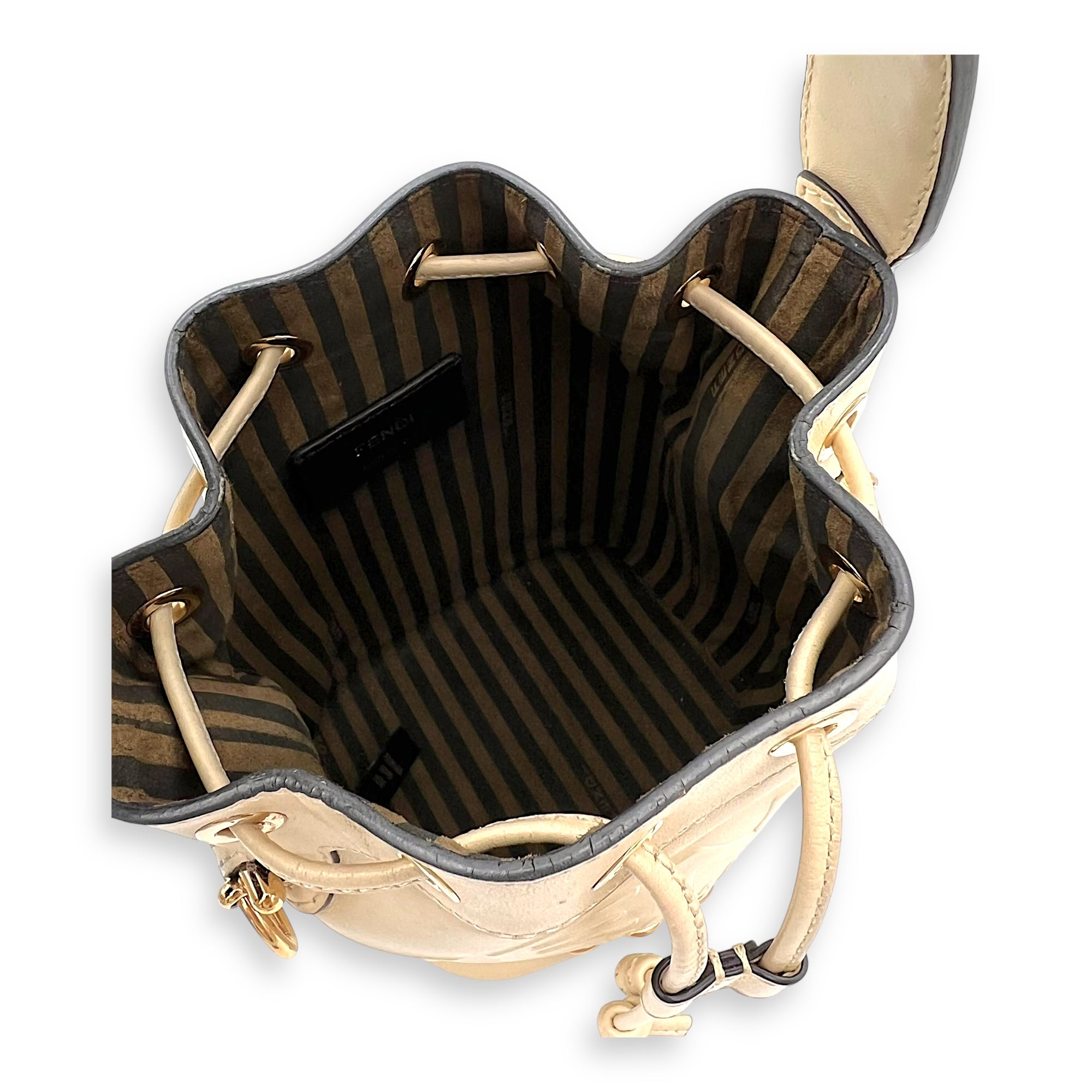 Mon Tresor Top Handle Bag Mini White in Calfskin, Gold hardware - Image 10