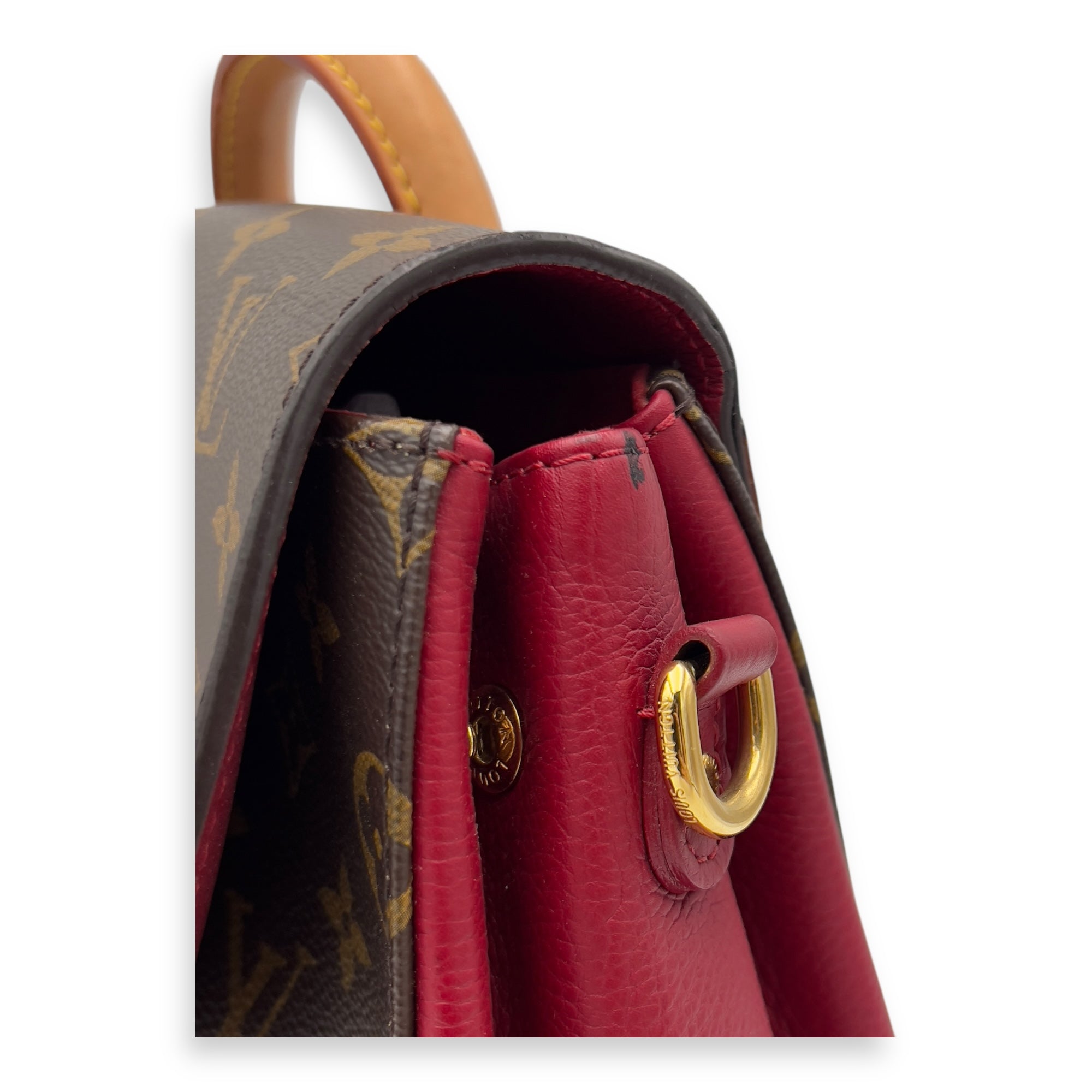 Eden Brown Top Handle Bag in Coated Canvas, Gold hardware - Image 10