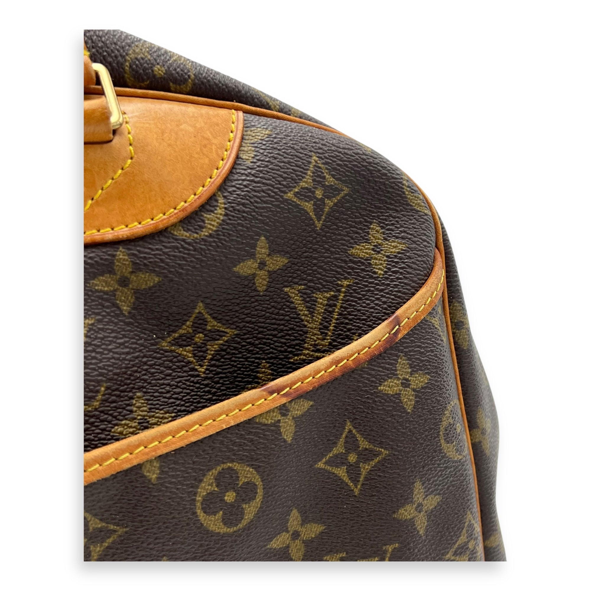 Deauville Top Handle Bag Brown in Monogram Coated Canvas, Gold hardware - Image 10