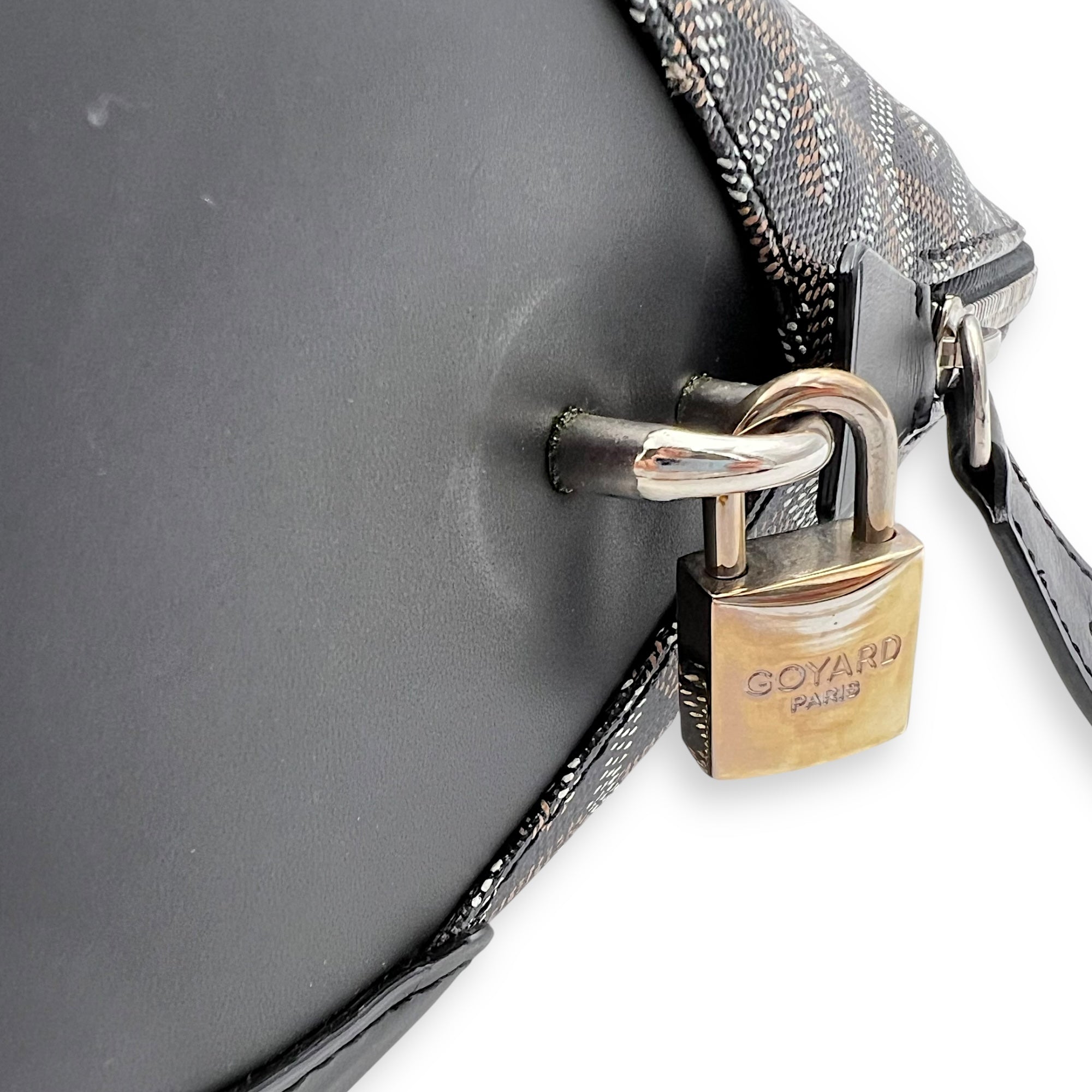 Vendome Top Handle Bag Black in Coated Canvas, Silver hardware - Image 10