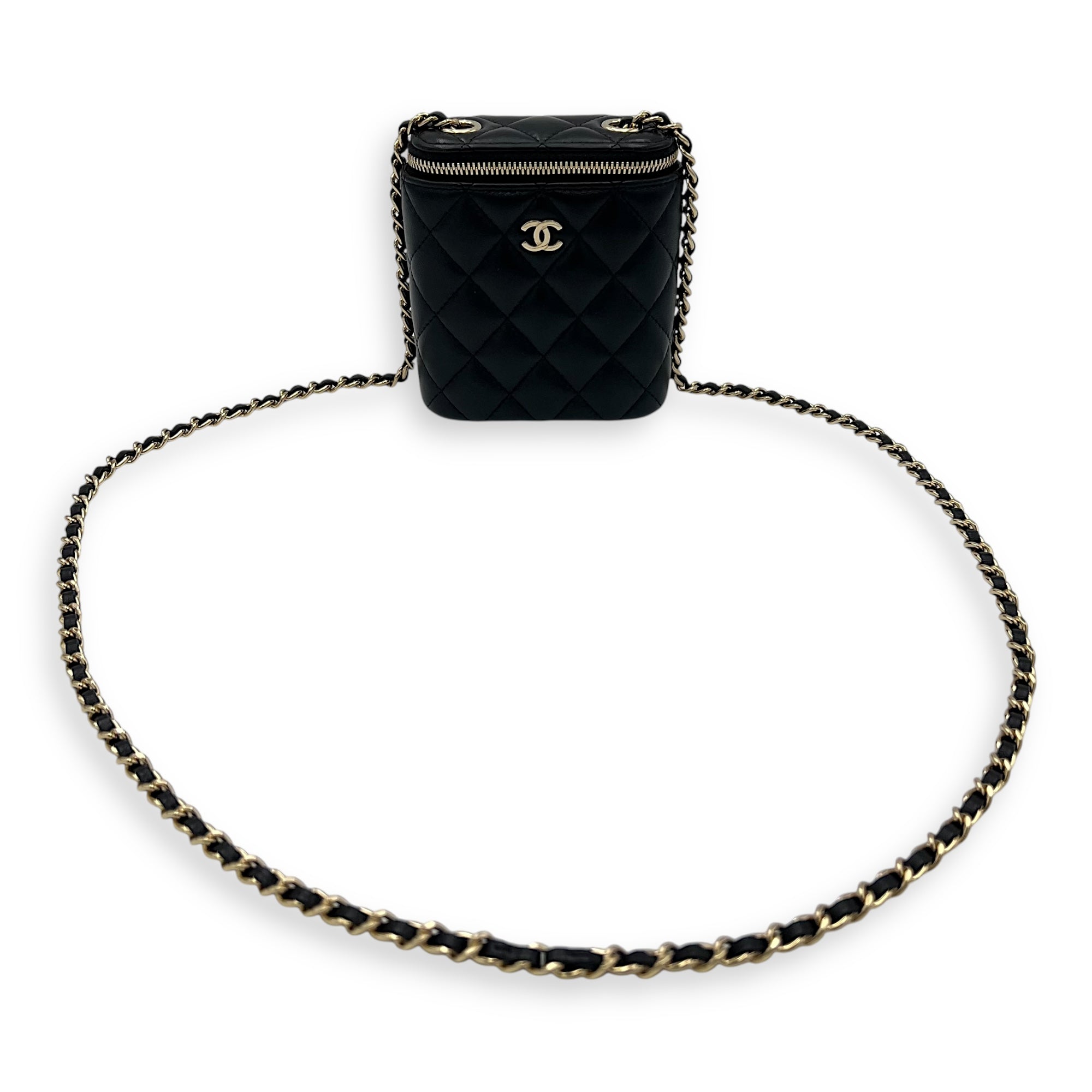CC Vanity Bag Black in Lambskin, Gold hardware - Image 12