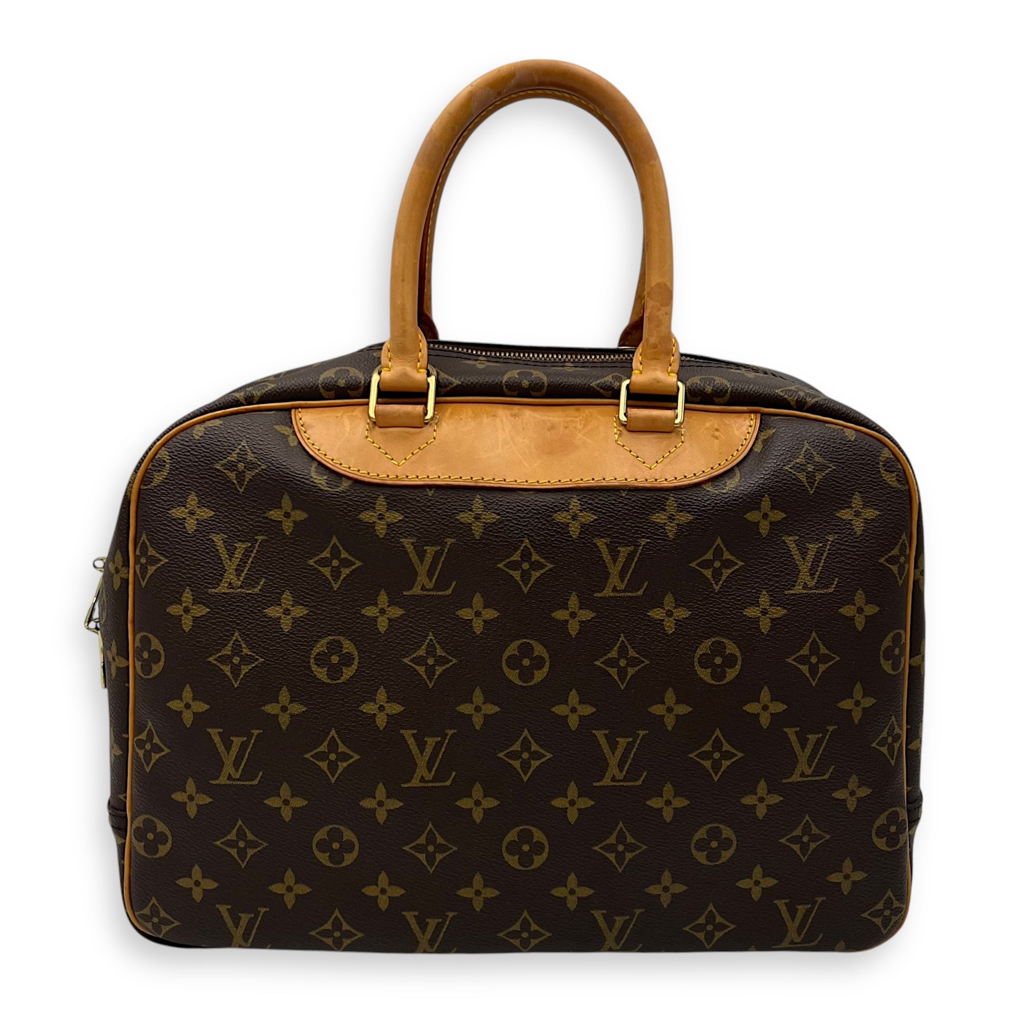 Deauville Brown Top handle Bag in Monogram Coated Canvas, Gold hardware - Image 3